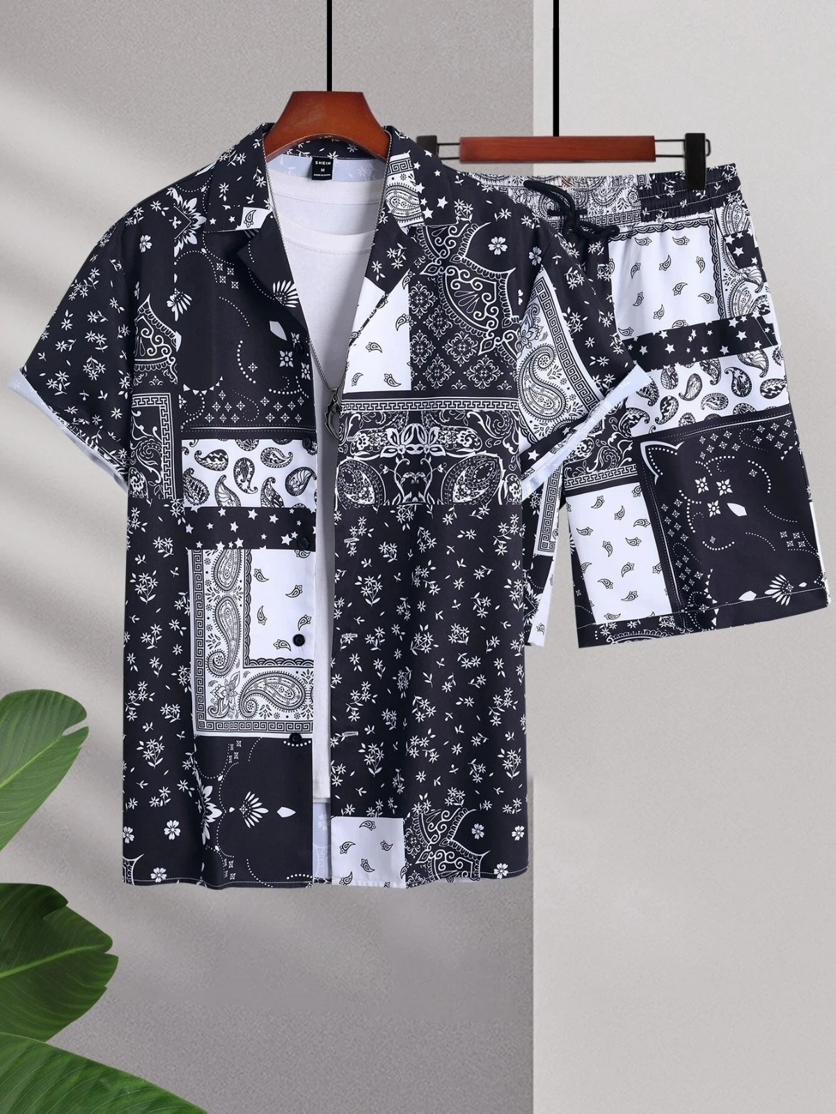 Men Summer Outfit 2-Piece Set Short Sleeve T-Shirt and Shorts Sweatsuit Set