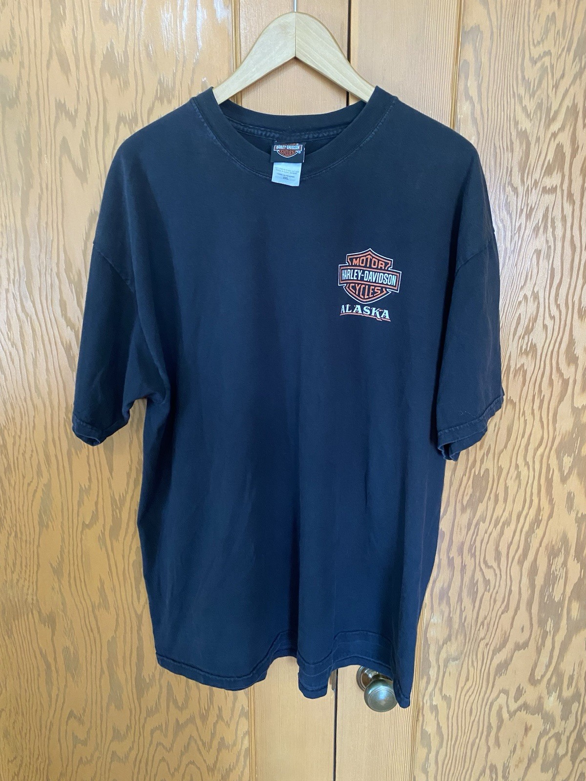 Harley-Davidson Hanes Beefy T Shirt Men 2X Outpost Fairbanks Alaska Graphic