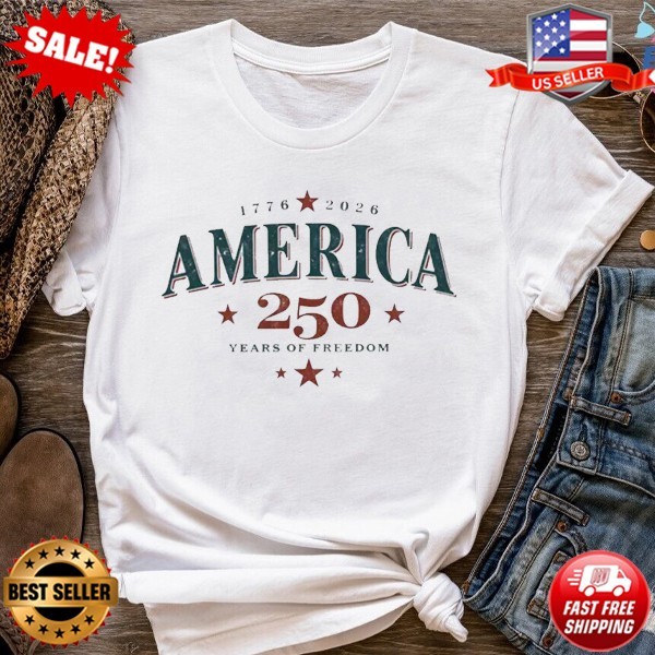 America 250 Years of Freedom Shirt, Patriotic USA 250 Tee, Retro T-Shirt S-5XL