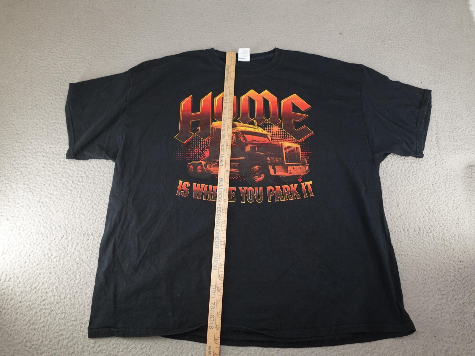 Trucker Shirt Mens 3XL Black Semi Truck Driving Home Is Where You Park It