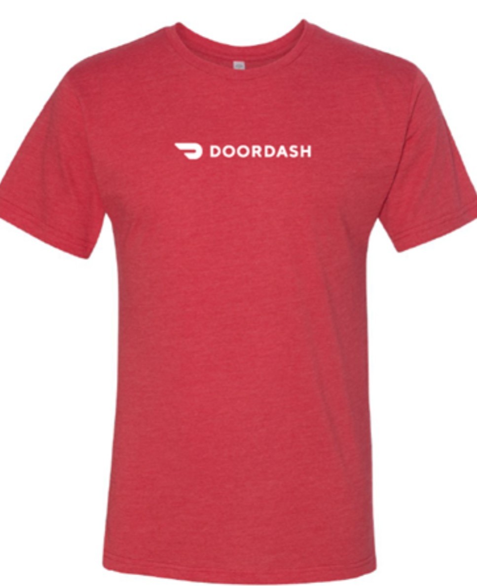 DoorDash Red Logo Cotton Men&rsquo;s Regular Fit Short Sleeve Crew Neck T-Shirt