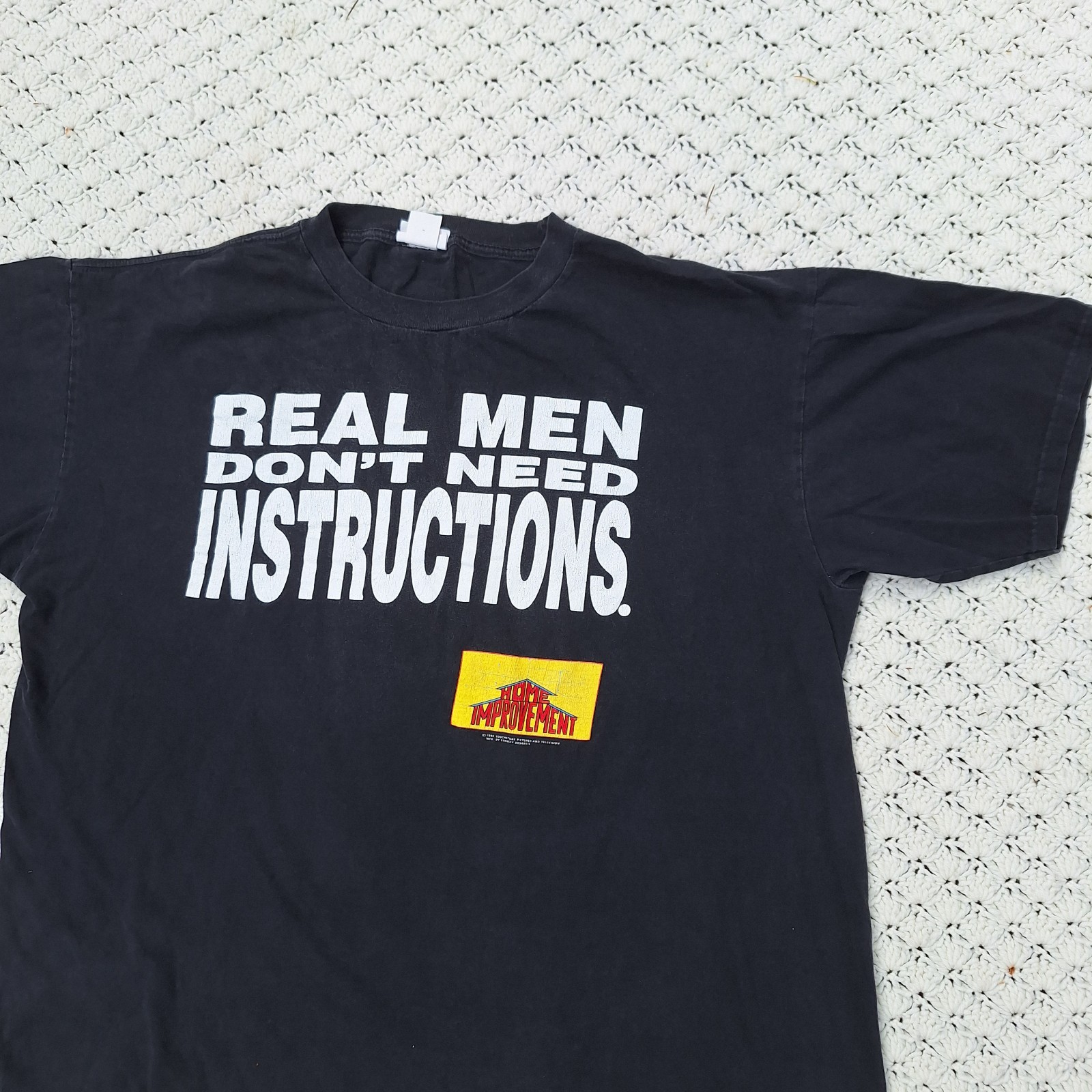Vtg Home Improvement Real Men Tim Allen TV Show Promo Graphic 90s T Shirt – XL