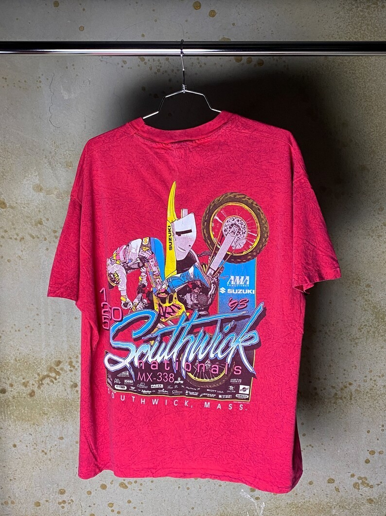 Vintage 1993 Southwick Pro Motocross National Single Stitch T-Shirt featuring Gu