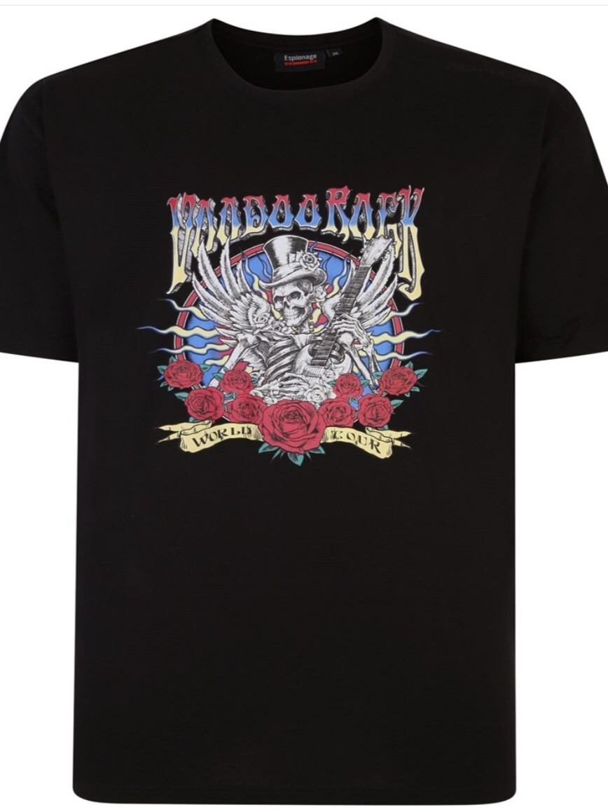 NEW IN ESPIONAGE BLACK VOODOO ROCK TEE SHIRT T380 2XL3XL 4XL5XL6XL7XL8XL