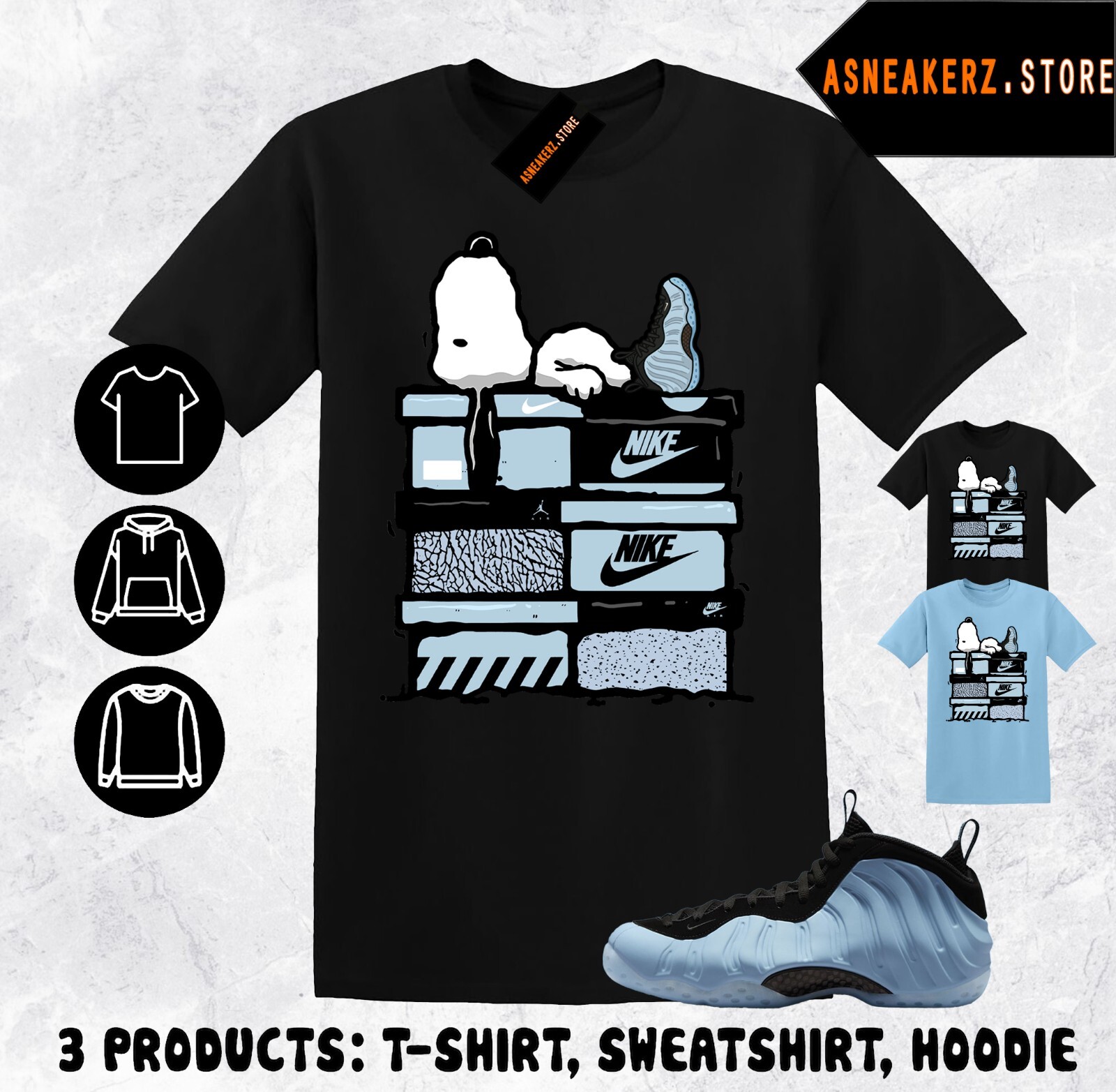 Shirt Match Foamposite One Psychic Blue Sneaker Matching Tee Sneakerhead S Dog