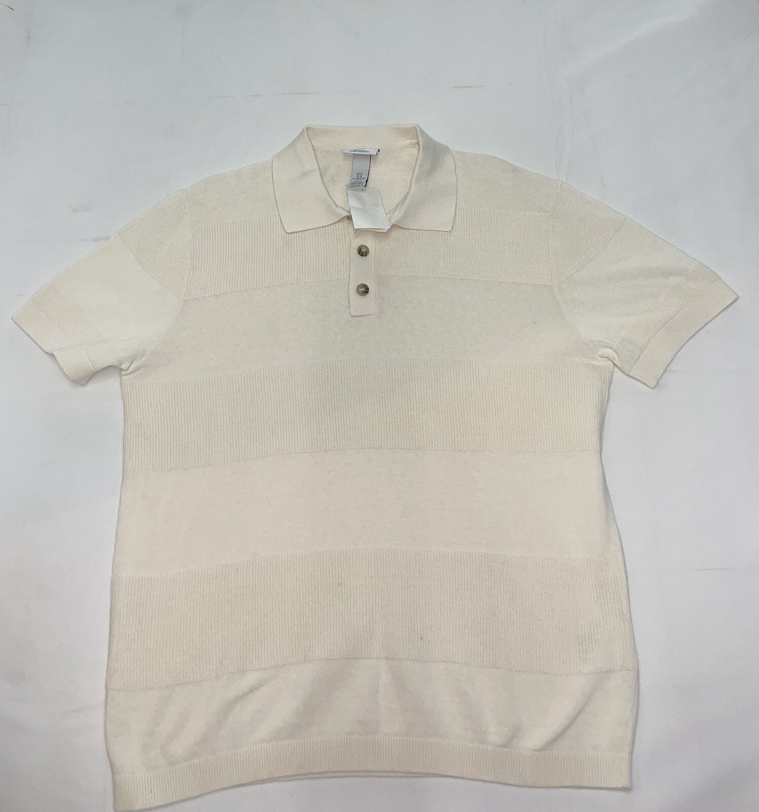 H&M Regular Fit Ribbed Polo Shirt Size Medium