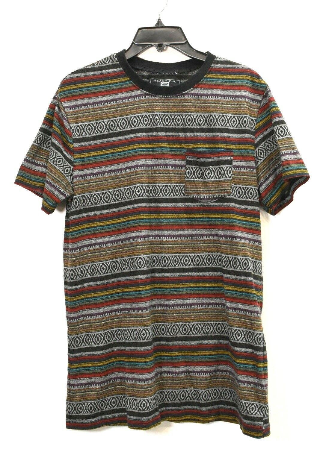 Beautiful Giant Mens Hungarian Rag Rug Print Short Sleeve Patch Pocket T-Shirt S