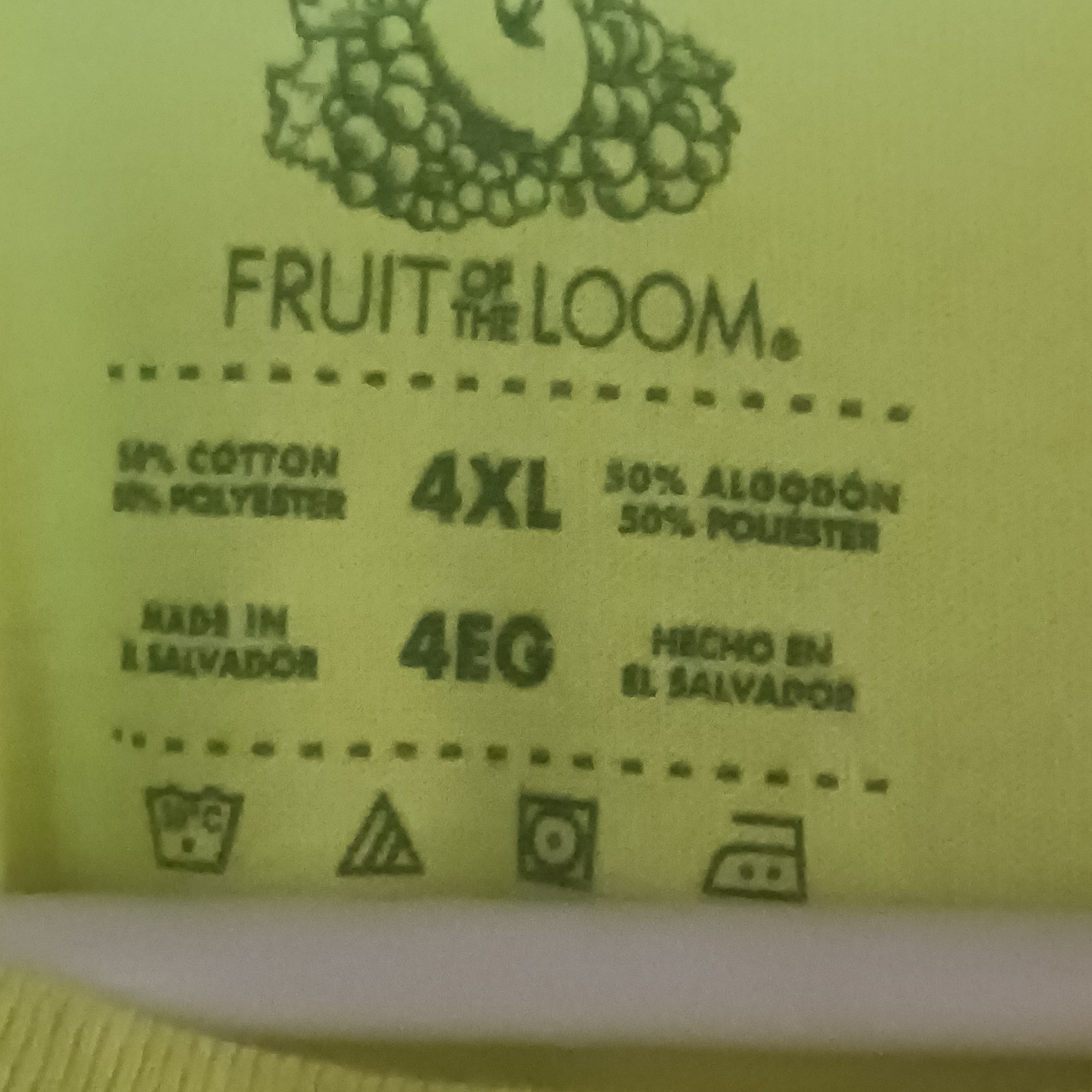 Men&rsquo;s 4X Fruit Of The Loom Yellow High Visibility Safety Shirt Job Construction