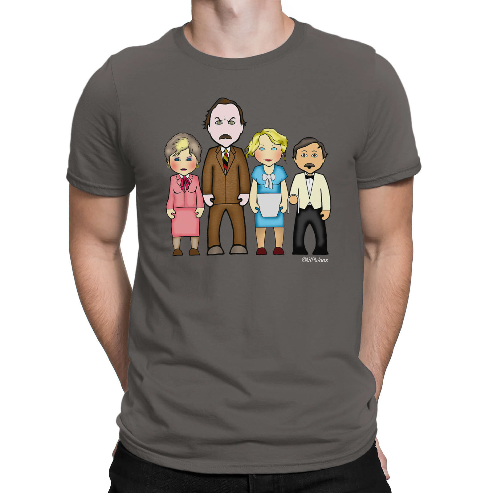 Mens ORGANIC T-Shirt VIPwees Torquay Towers British Fawlty Towers Inspired tee