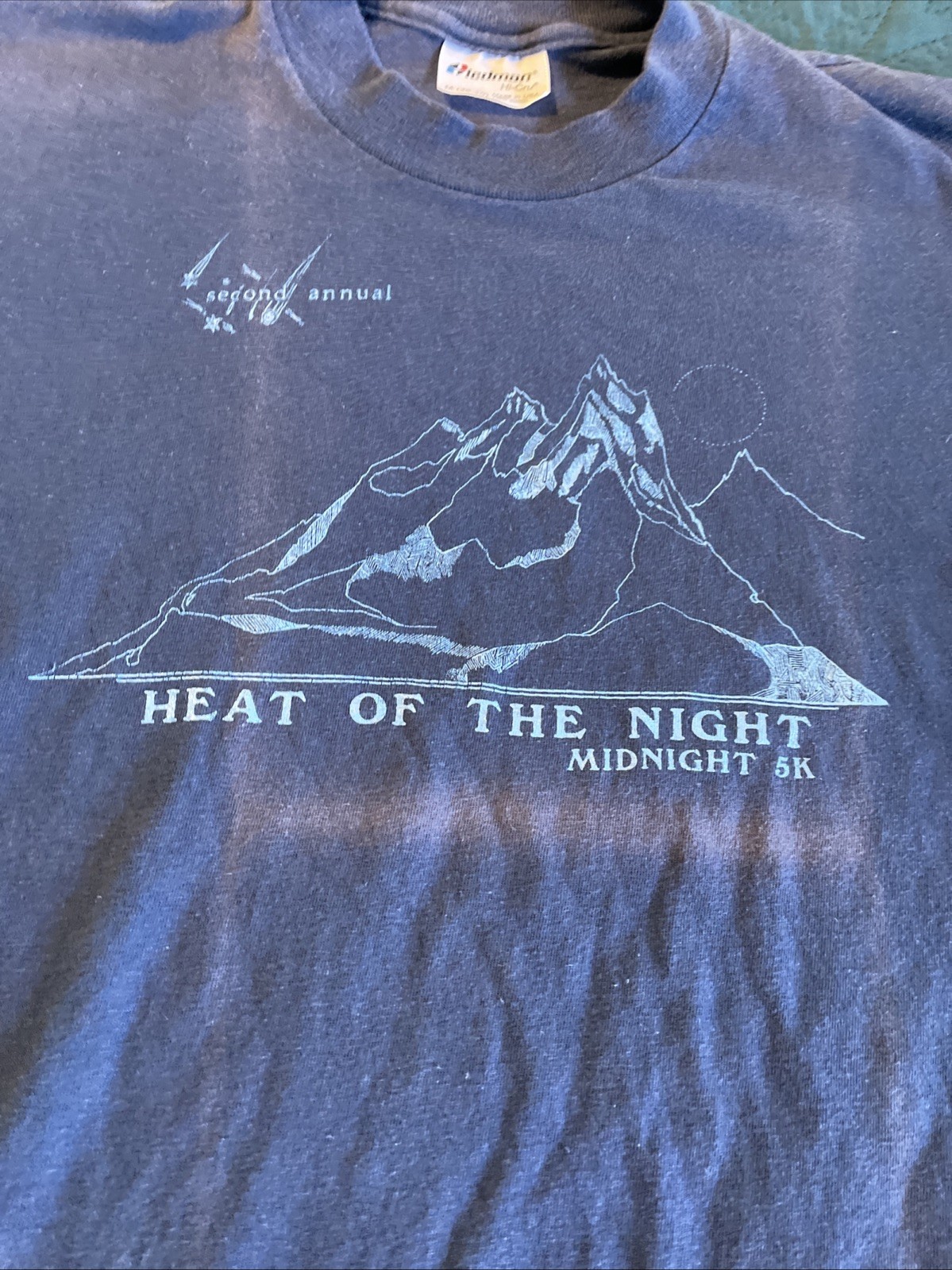 1980&rsquo;s Stedman Hi- Crew Graphic Runners T-Shirt, Heat Of The Night, S-M