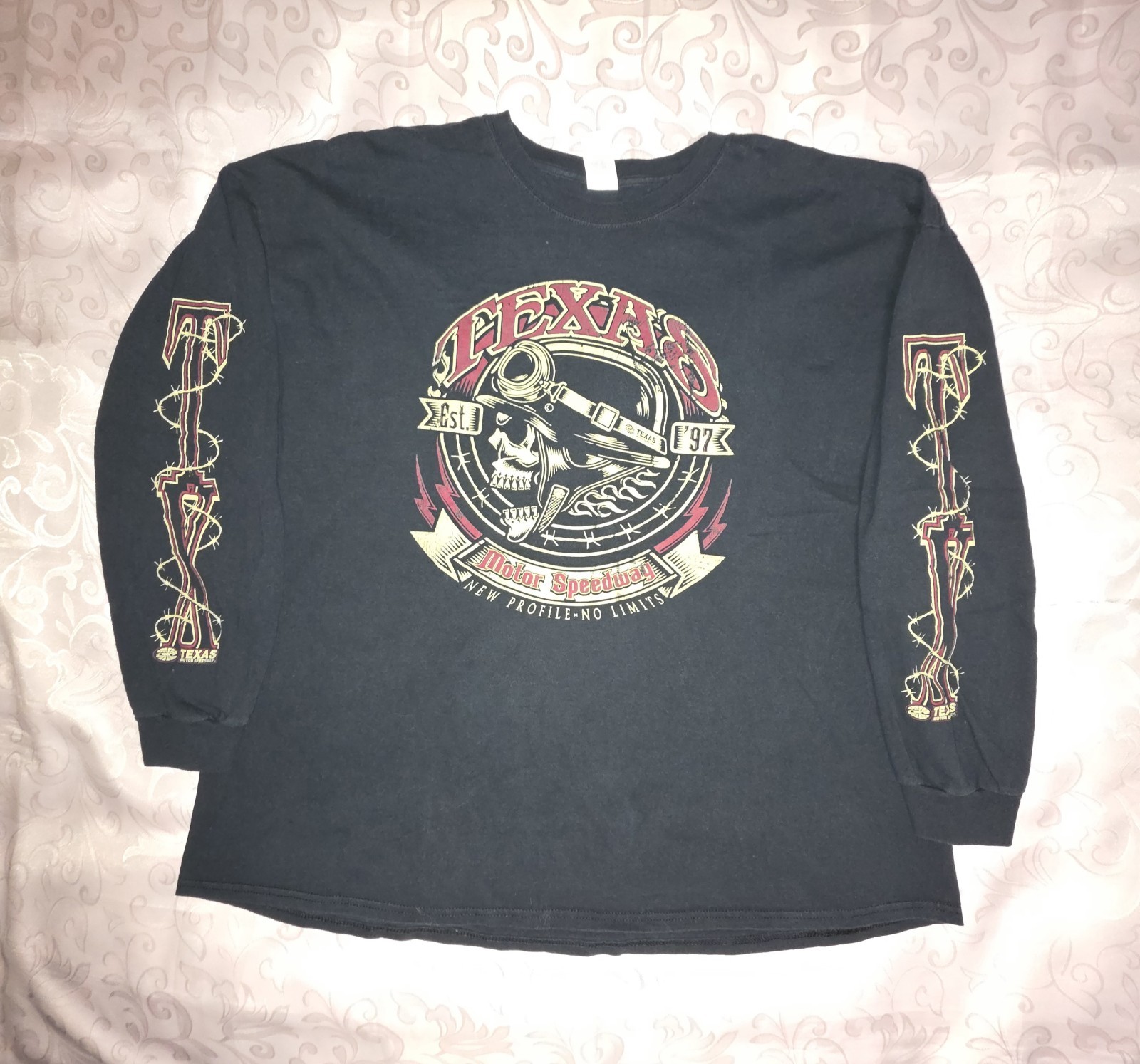 Vintage Y2K Texas Motor Speedway Long-sleeve Shirt 3XL Sleeve Hits Skull Racing
