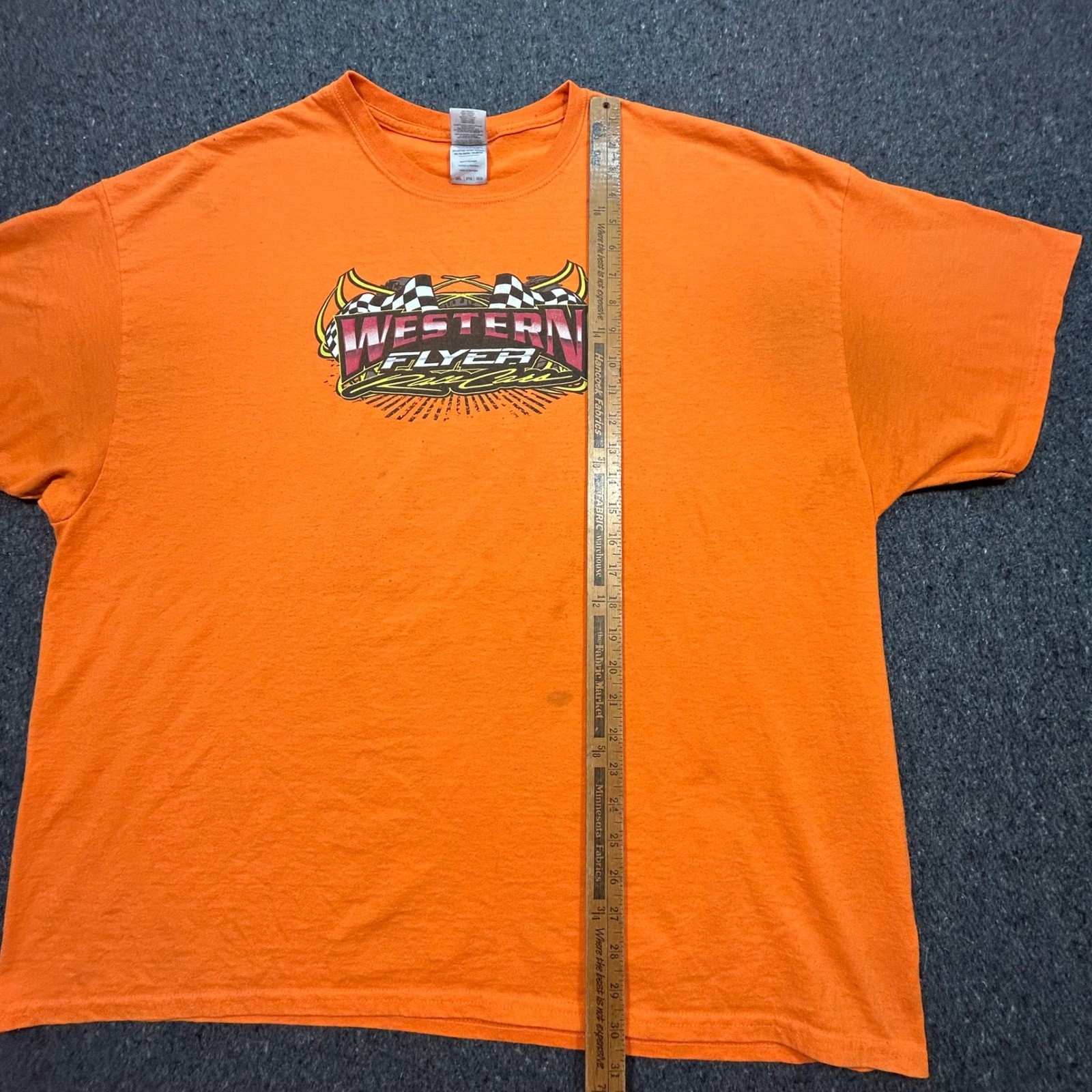 Western Flyer Race Cars Shirt Sz 3XL Men Orange Skater Dirt Track Racing Graphic