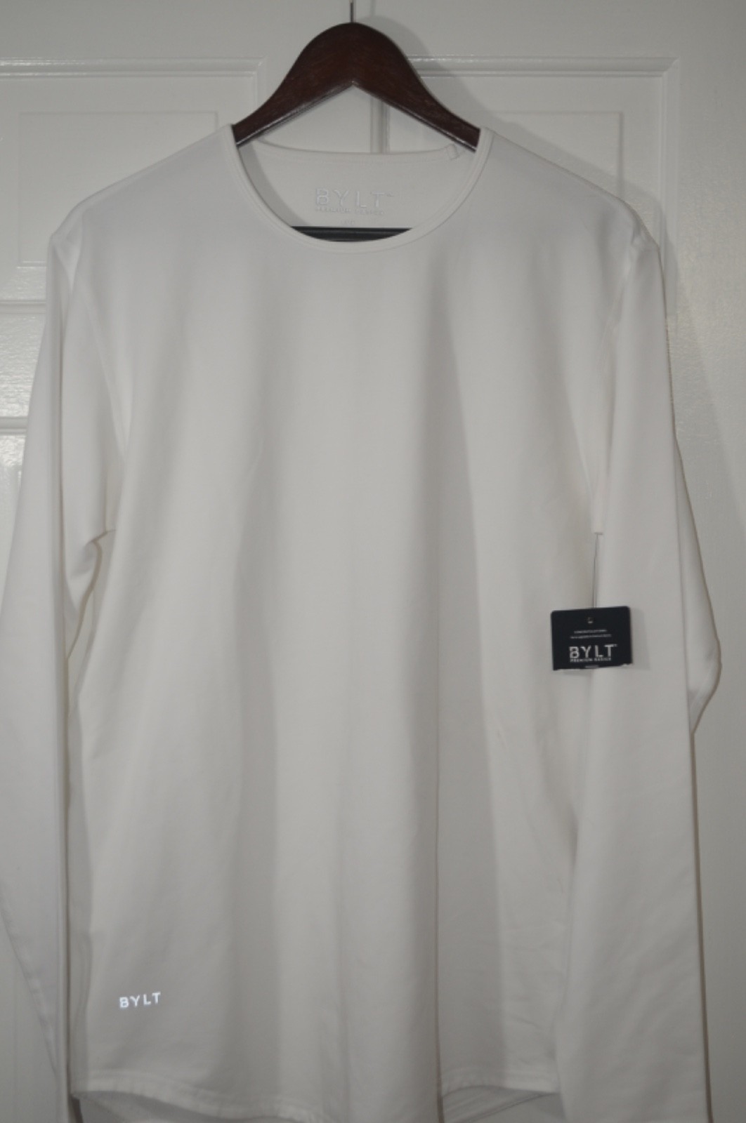 BYLT Premium Basics Men&rsquo;s M Drop Cut Lux Shirt Long Sleeve White New