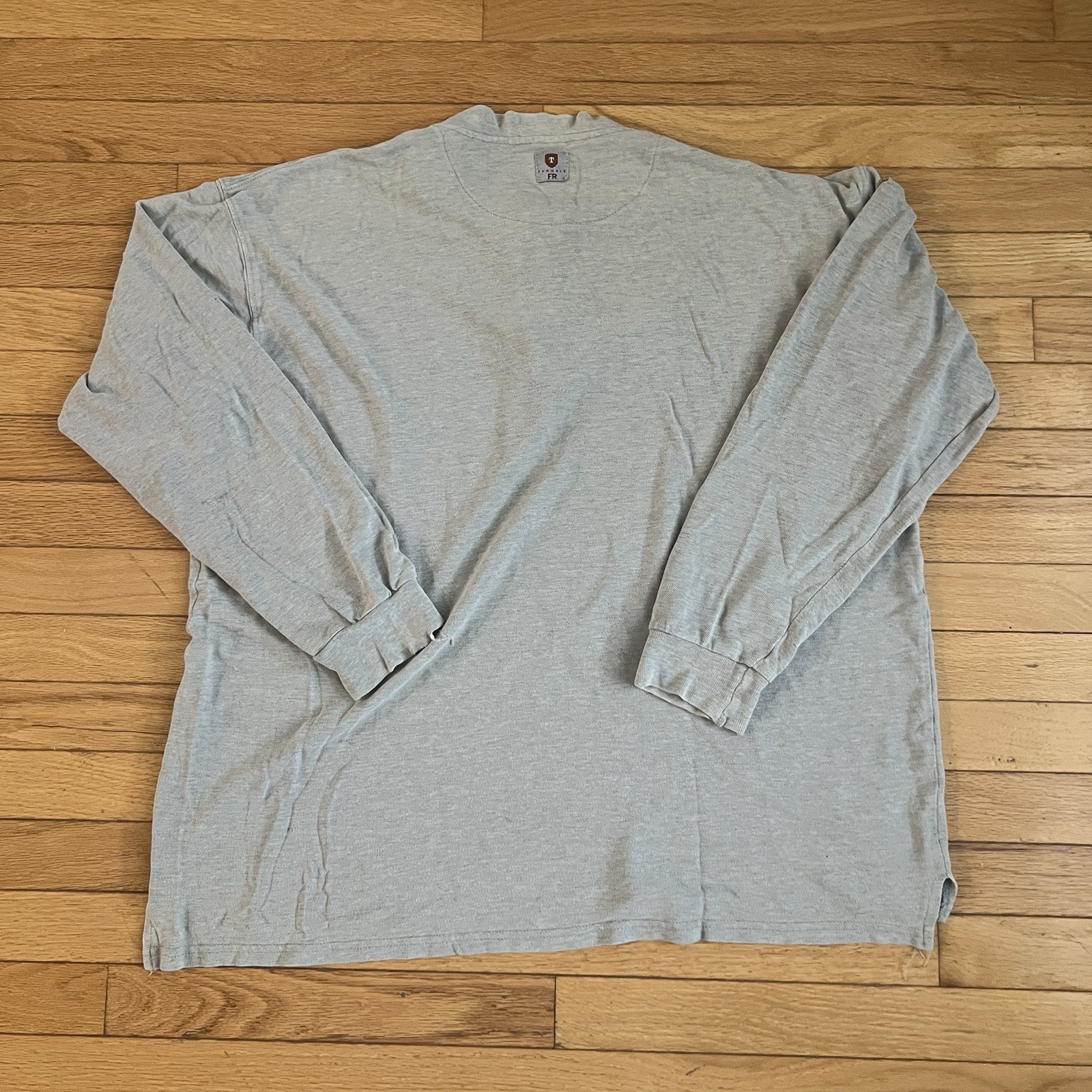 Tyndale Shirt Mens XL Gray Flame Resistant FR Henley Long Sleeve Work USA