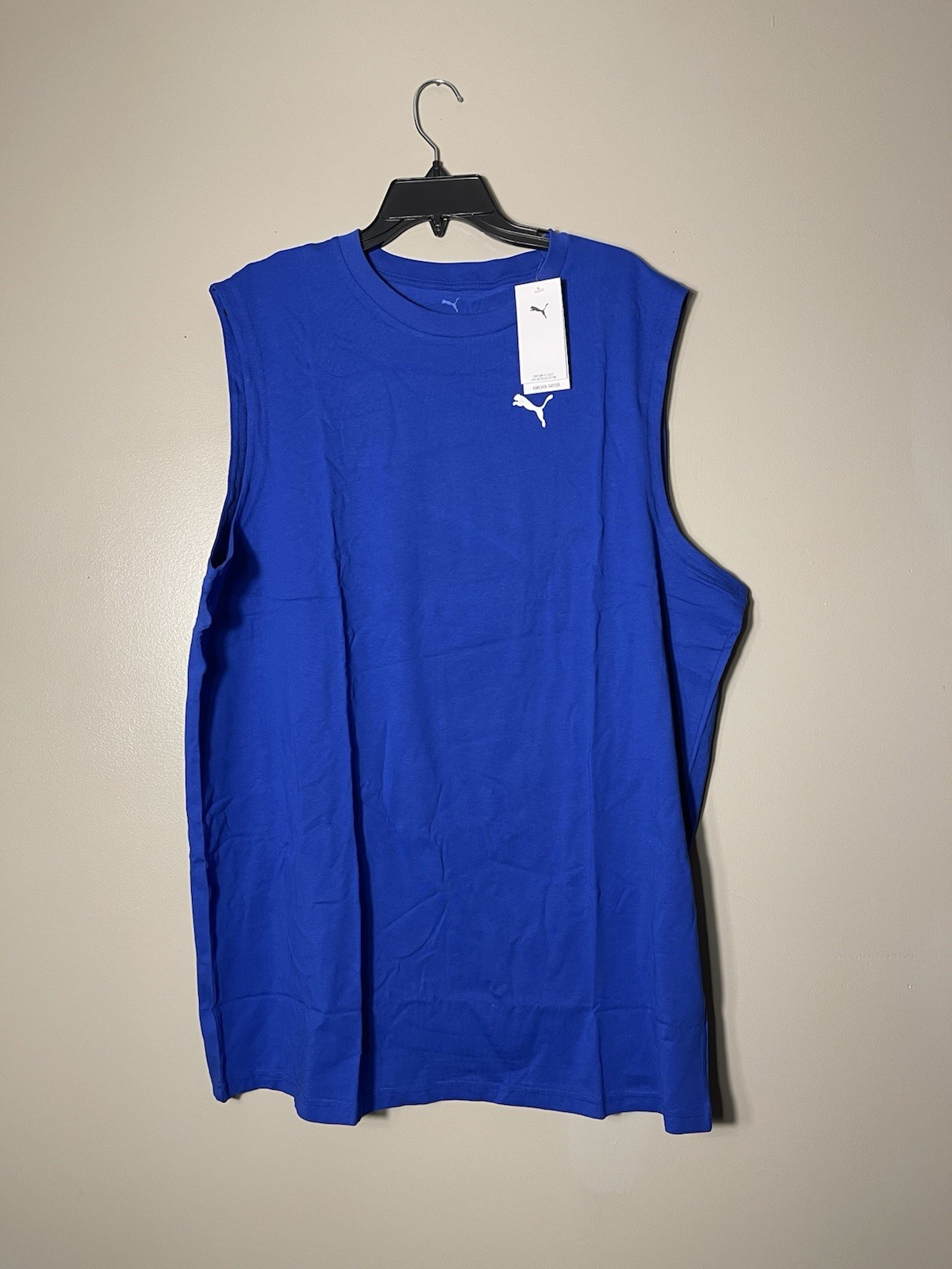 Puma Mens Essentials Sleeveless T-Shirt Tank Top Big & Tall Size 4XL Blue New