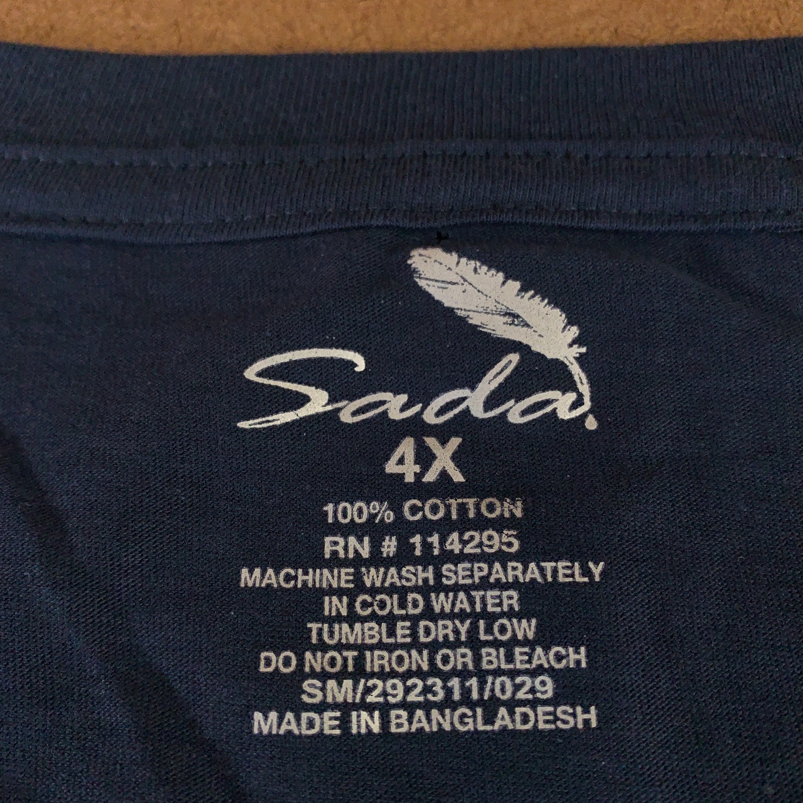 Sada Mens Size 4X Navy Blue Cotton Short Sleeve Crew Neck T-Shirt New