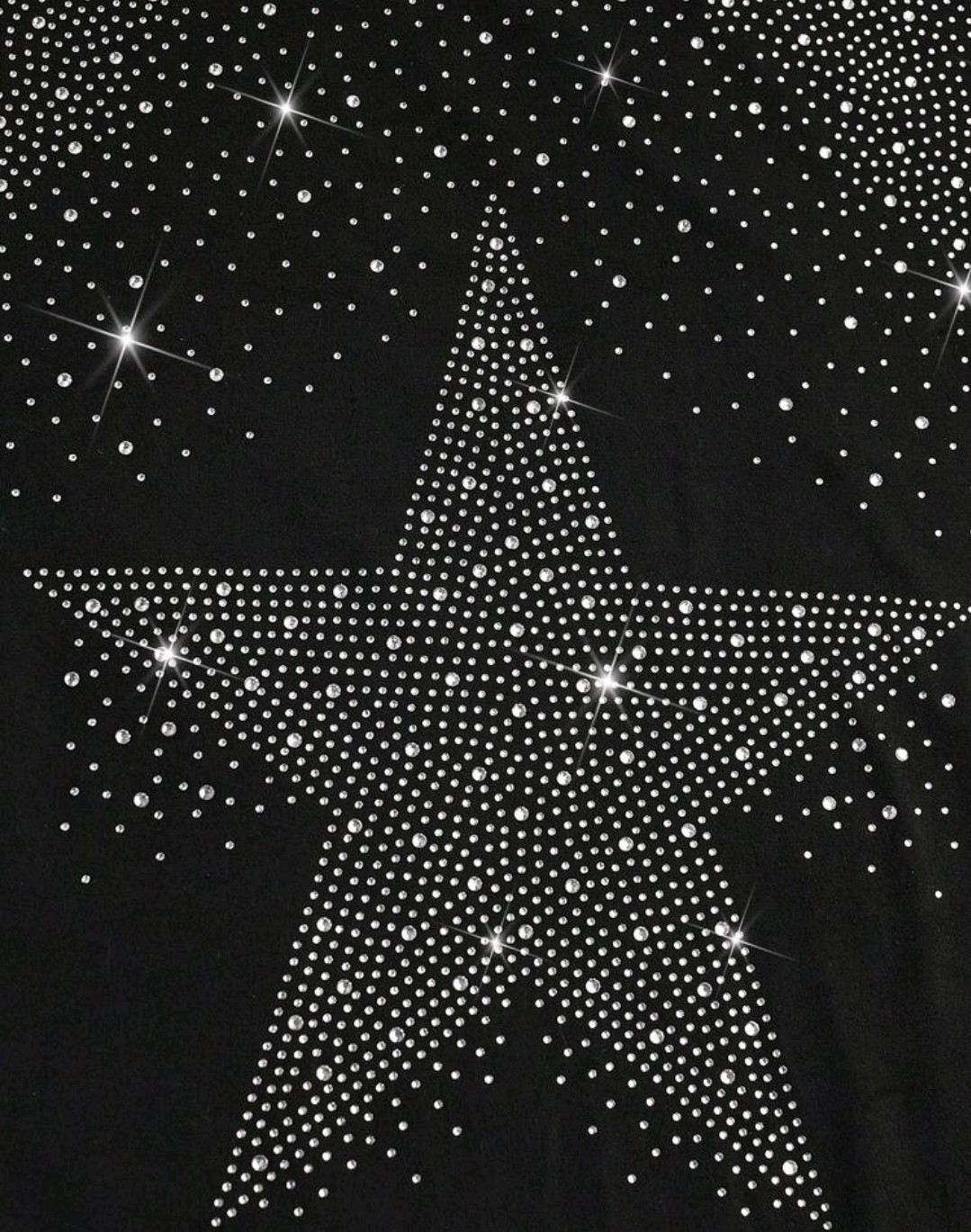 New Men Luxury Diamond Star Rhinestones Fashion Black T-Shirt High Quality