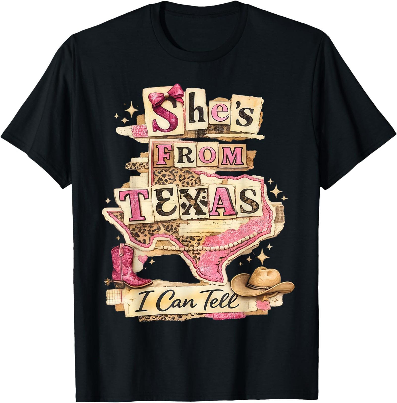 She&rsquo;s from-Texas I Can Tell Retro Vintage Texas-Girl T-Shirt, Gildan T-Shirt