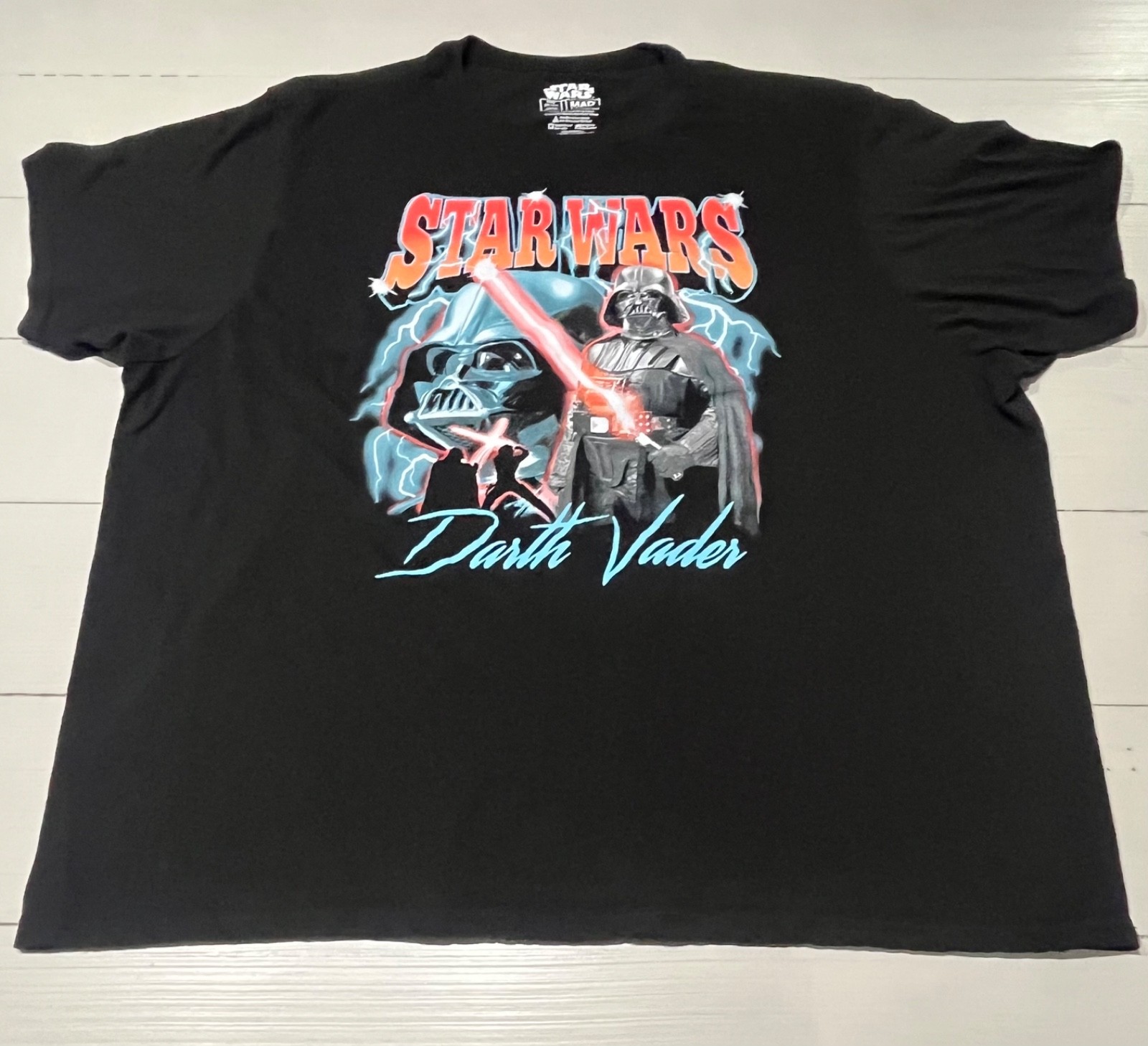 STAR WARS MAD ENGINE DARTH VADER BLACK CREW NECK GRAPHIC TSHIRT MENS SIZE 3XL