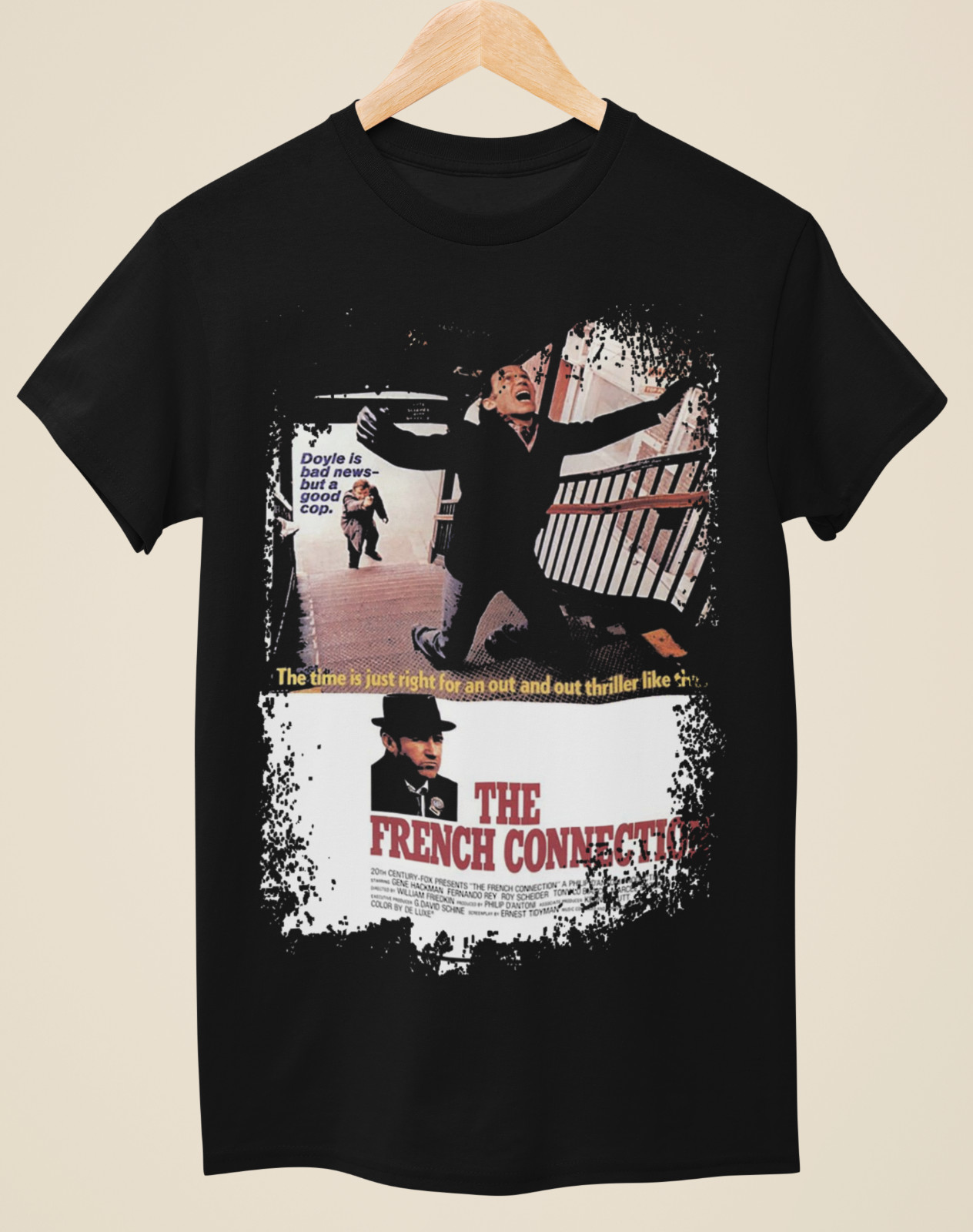 The French Connection – Movie Poster Inspired Unisex Black T-Shirt