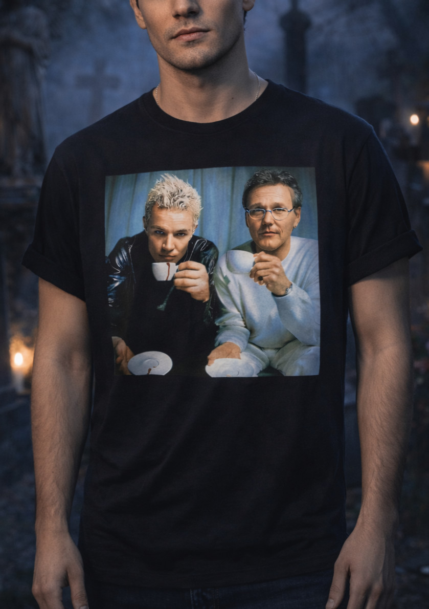 Buffy the Vampire Slayer T-Shirt ✩ SPIKE + GILES Tea Party ♡ Vintage Retro TV!