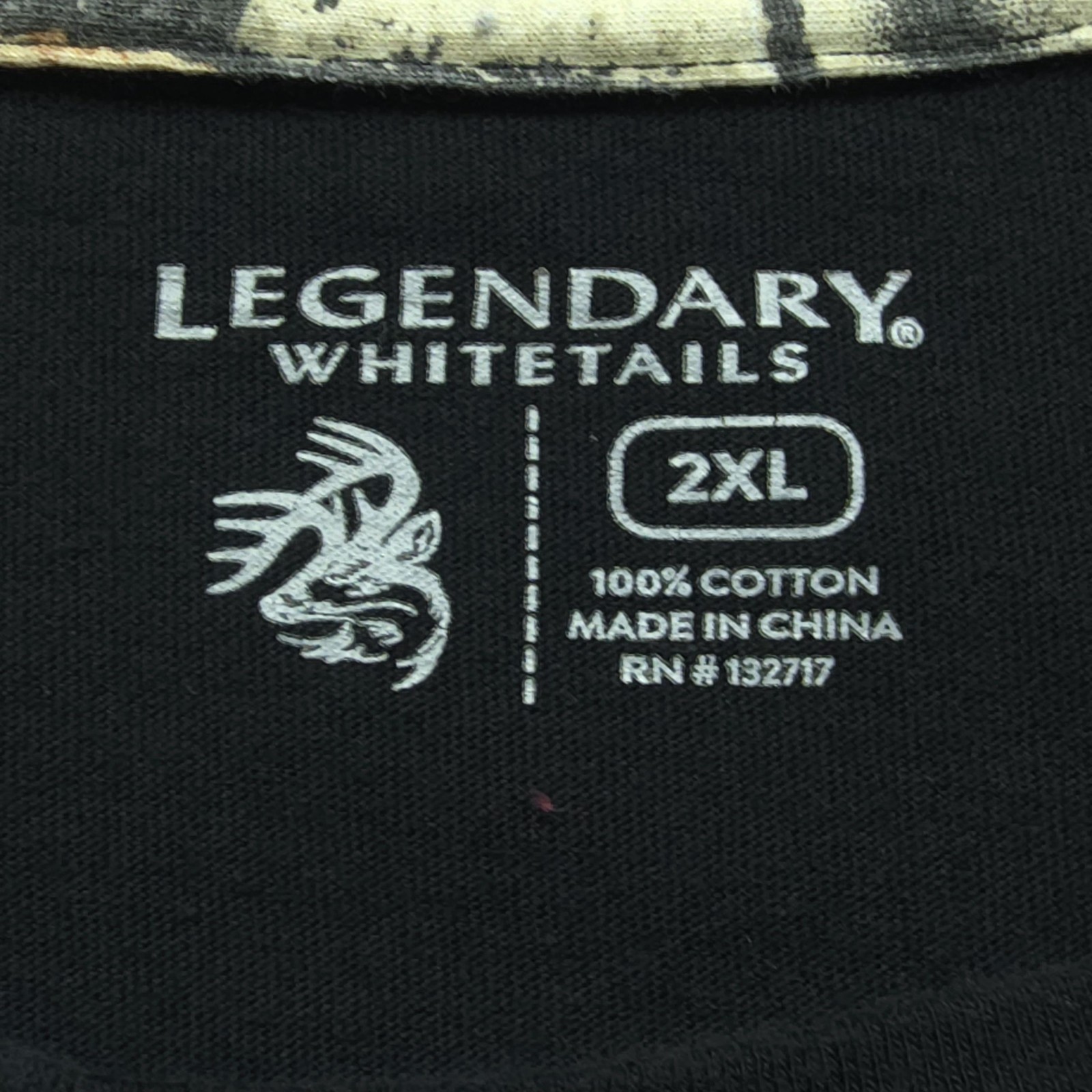 Legendary Whitetails Mens Shirt XXL Black Deer Skull Long Sleeve Tee Hunting