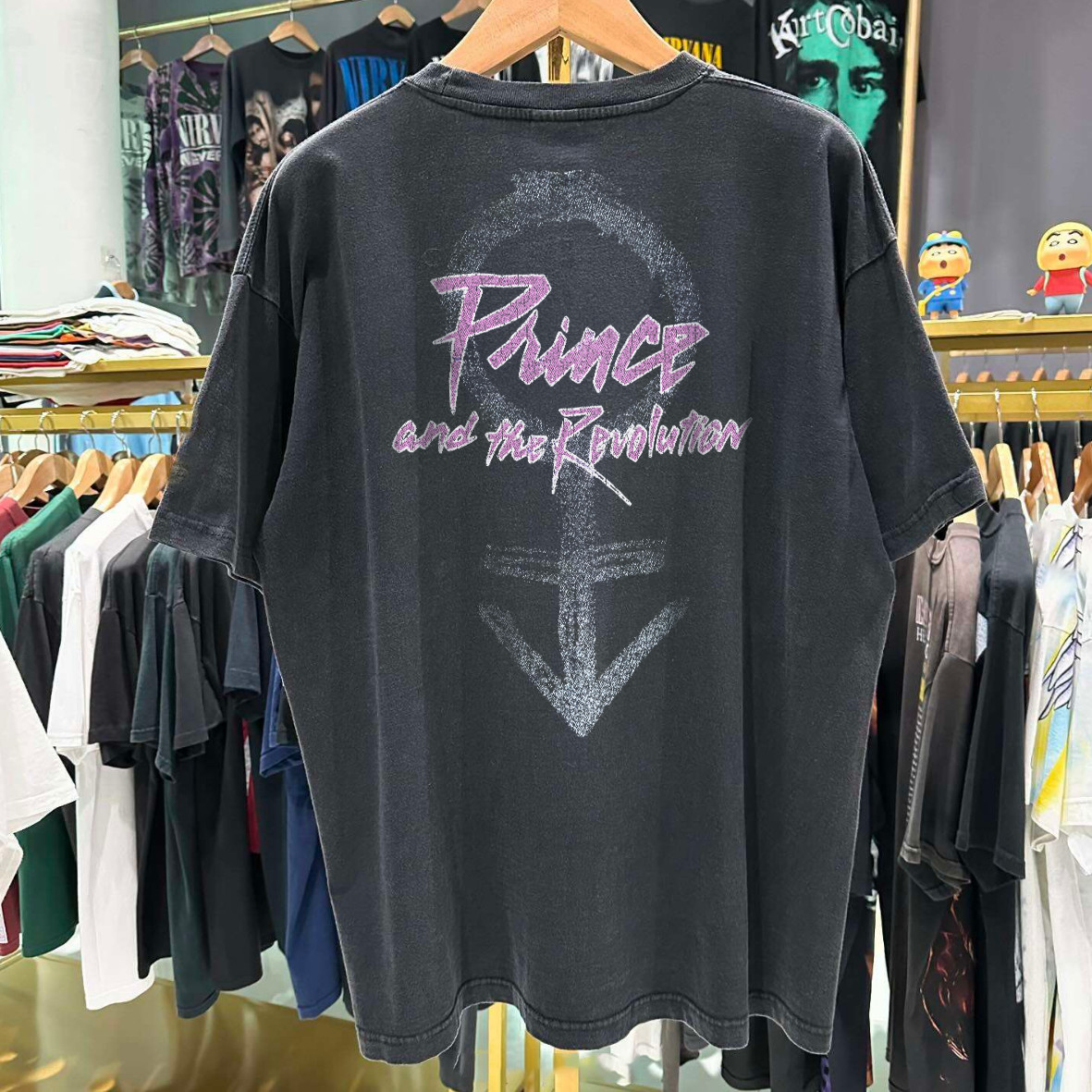 1984 Purple Rain Prince Washed T-Shirt Black L