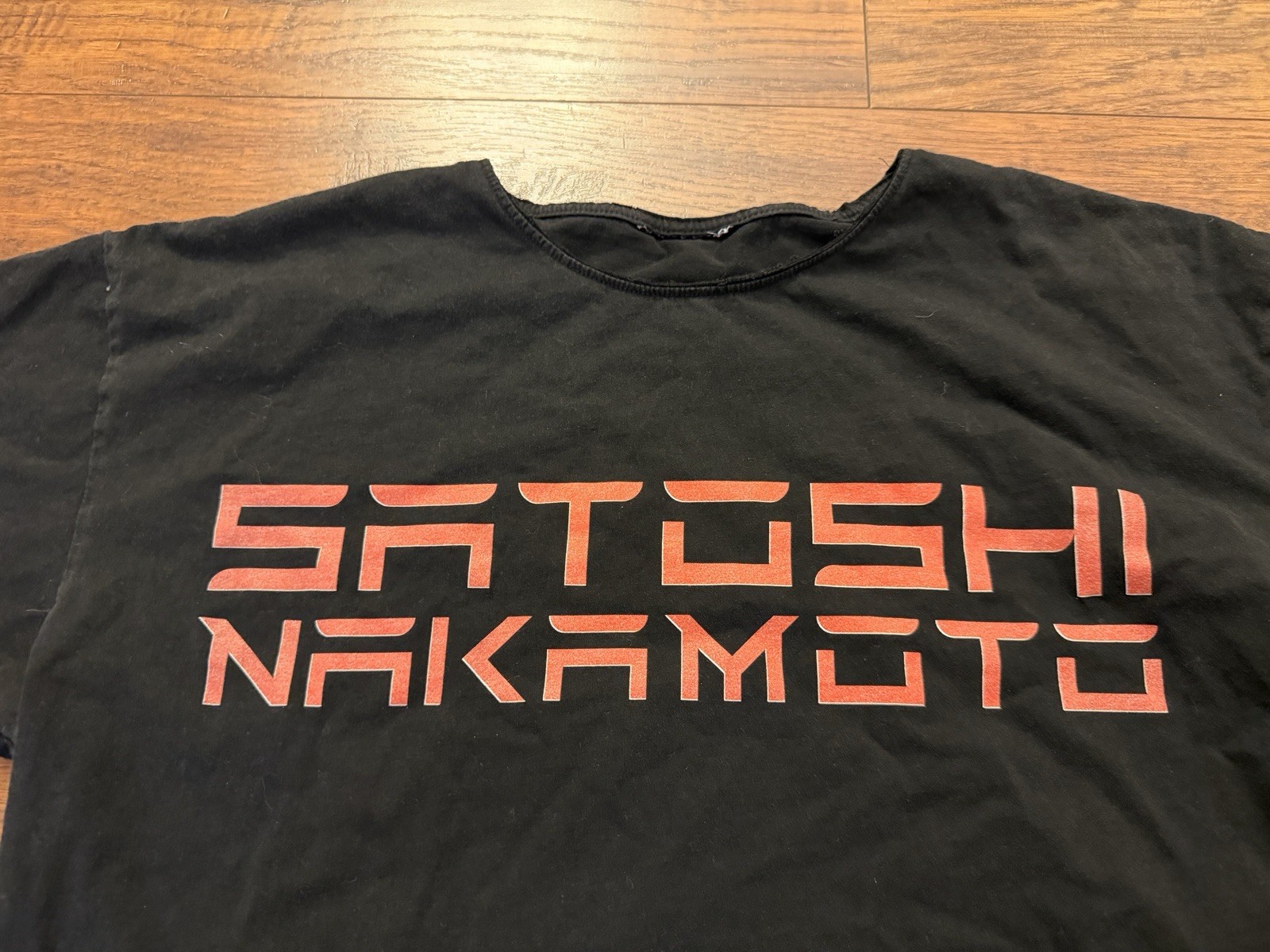 Satoshi Nakamoto Faded Black T-Shirt Men&rsquo;s Size XL? CUT TAG Tee