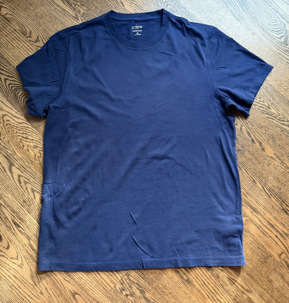 J.Crew Sueded Navy Cotton T-Shirt Slim Fit Men&rsquo;s Large