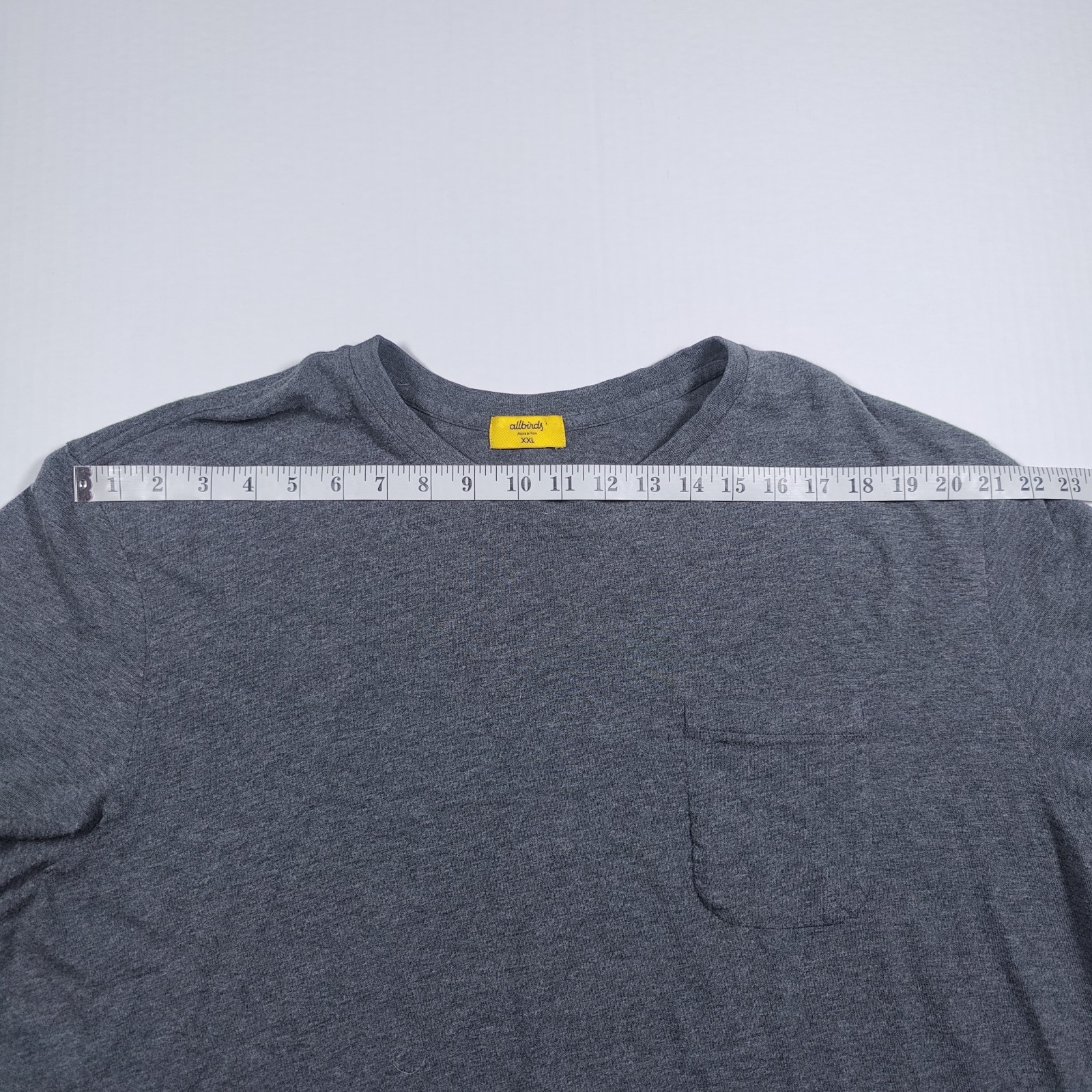 Allbirds Mens Gray Cotton Wool Pocket Short Sleeve T Shirt Size XXL