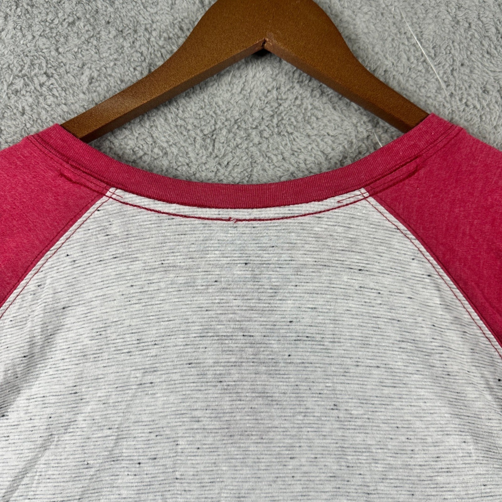 Hurley Buckle Henley Mens XXL 3/4 Sleeve Shirt Grey Red Raglan Premium Fit