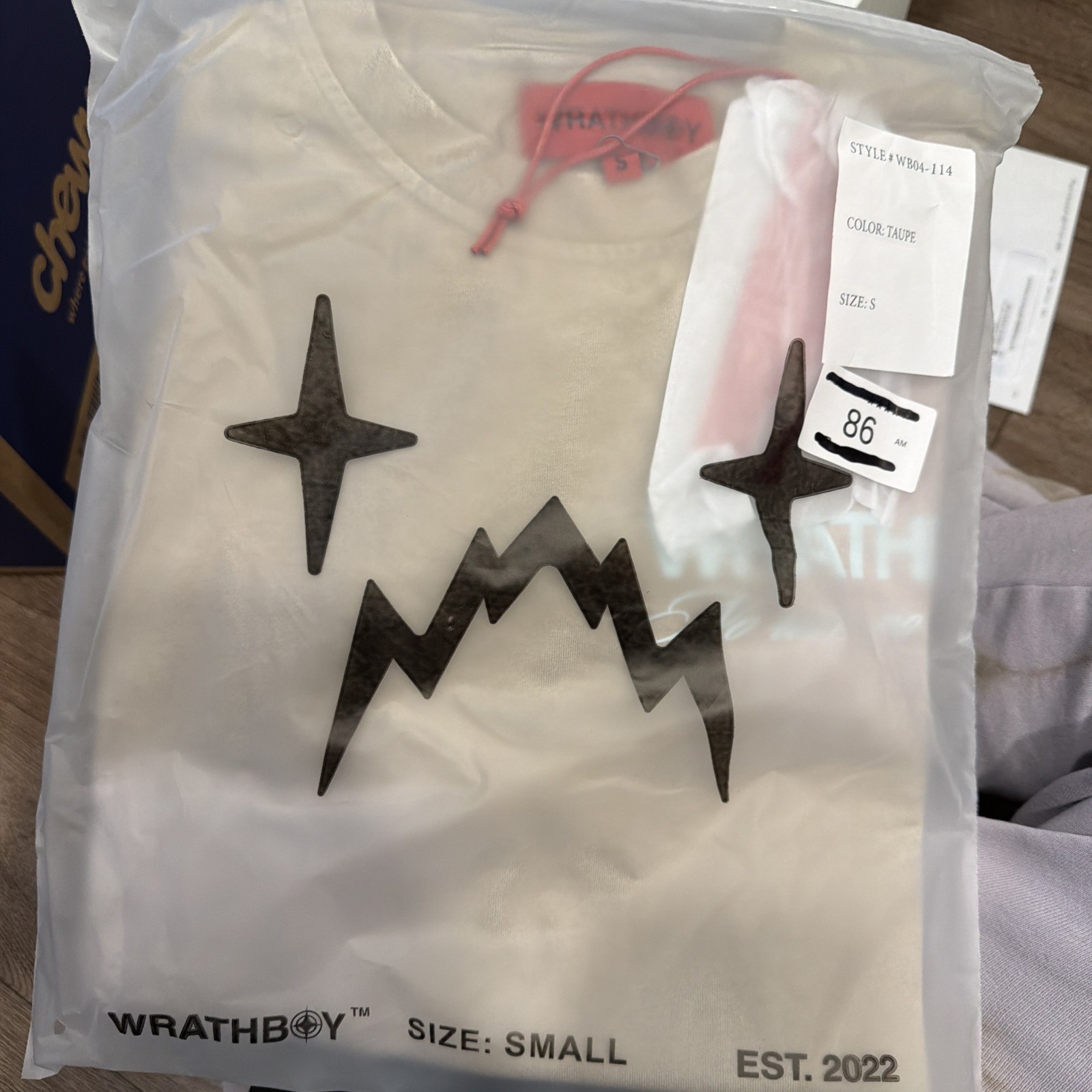 Wrathboy Distressed Graphic T-shirt Taupe Colorway Size Men’s Small NWT