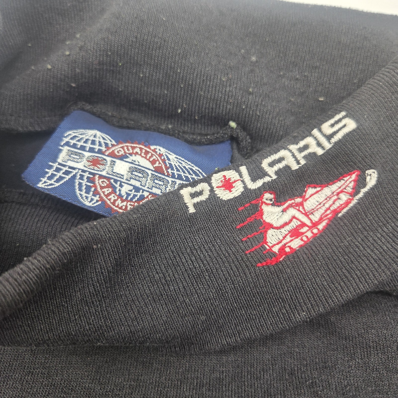 Vintage Polaris Snowmobile Turtleneck Shirt Size Large 21&Prime; x 28&Prime; EUC Made In USA
