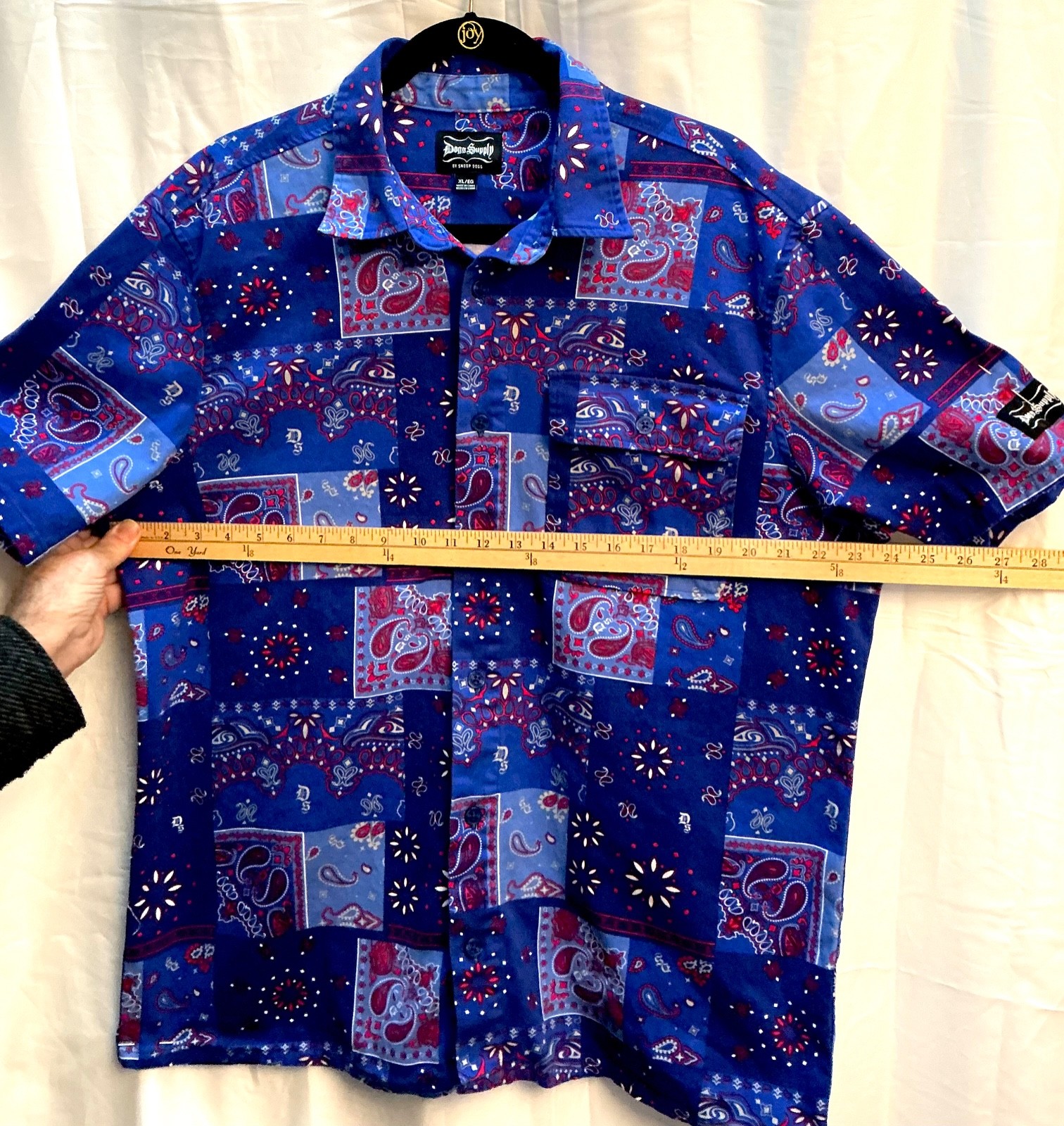 Dogg Supply by Snoop Dog, Men&rsquo;s XL Collar Button Down Bandana Shirt