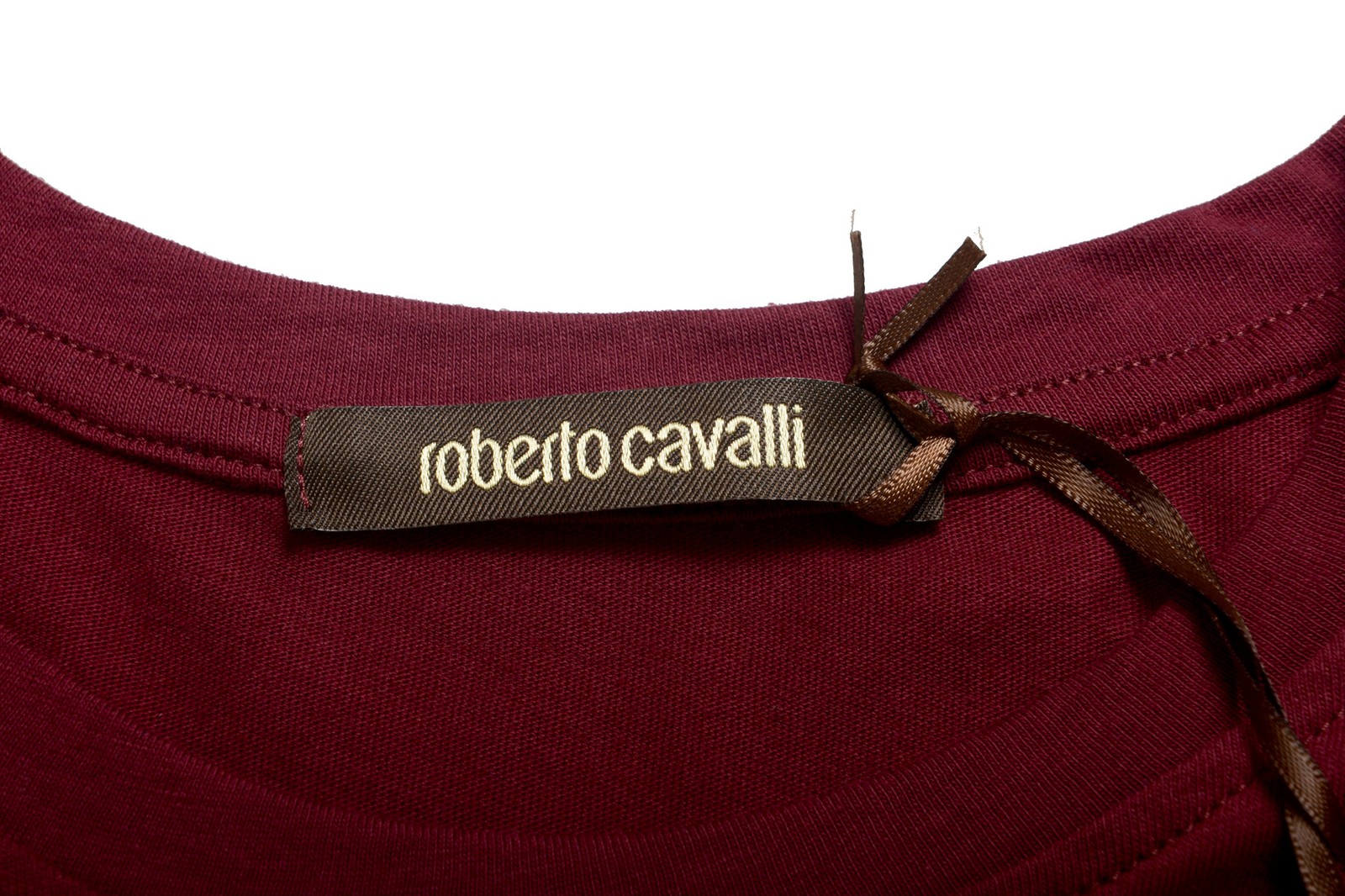 Roberto Cavalli Men&rsquo;s Burgundy Graphic Print Crewneck T-Shirt US M IT 50