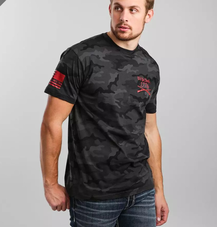 New Men&rsquo;s Howitzer We Will Defend Camo Military Grunt Patriot T-Shirt Tee S-4XL