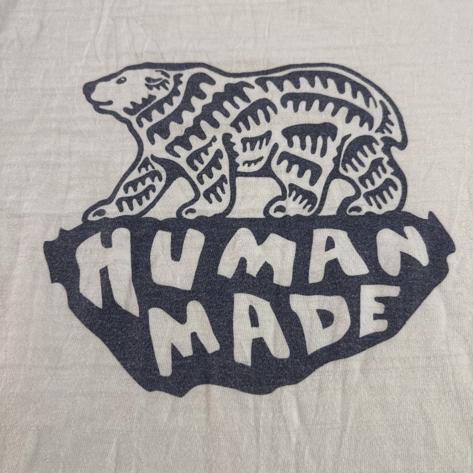 Human Made Graphic T-Shirt Polar Bear Print In White Japan Made Sz Medium