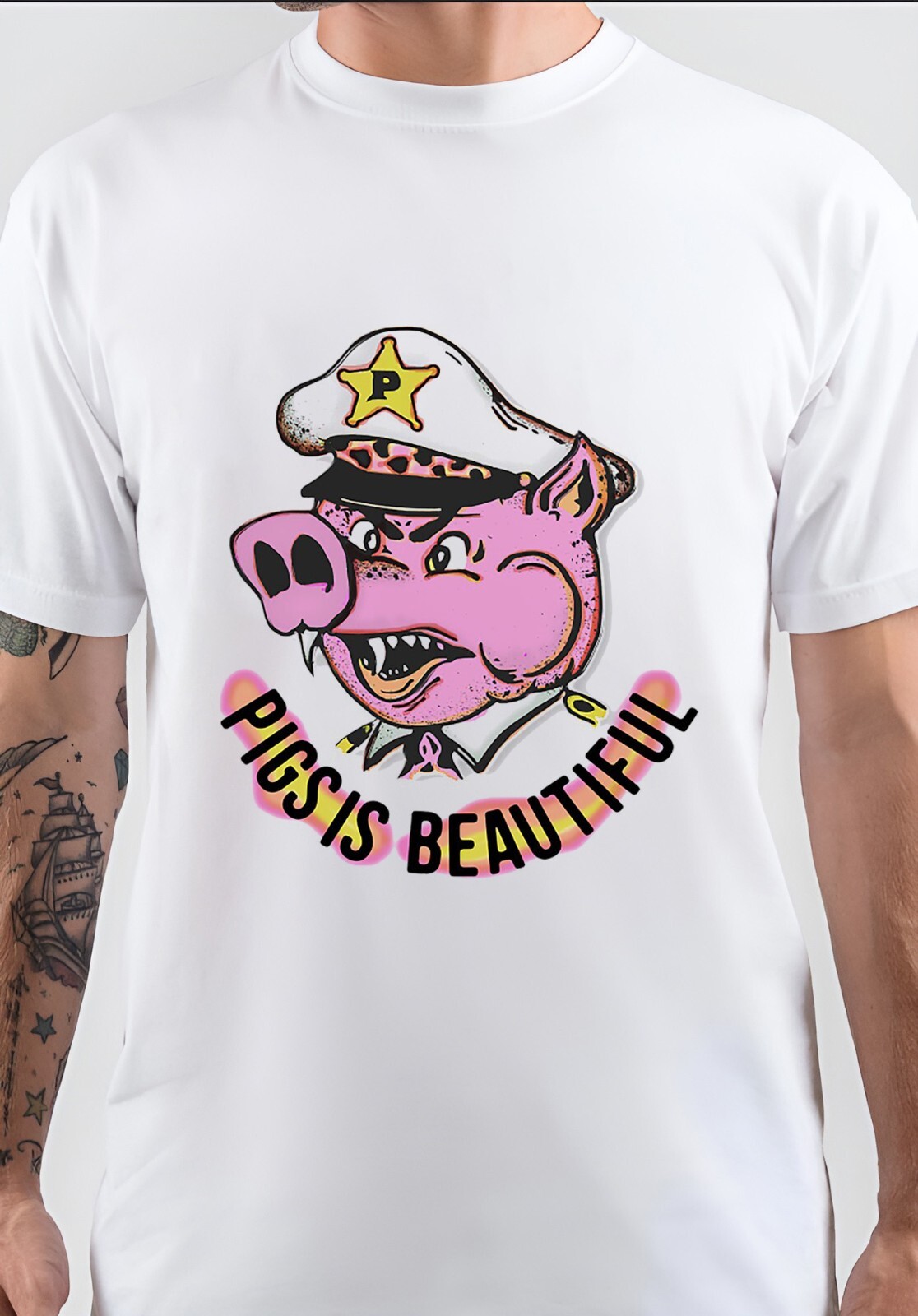 Pigs Is Beautiful Police Cool Funny Unisex T-Shirt