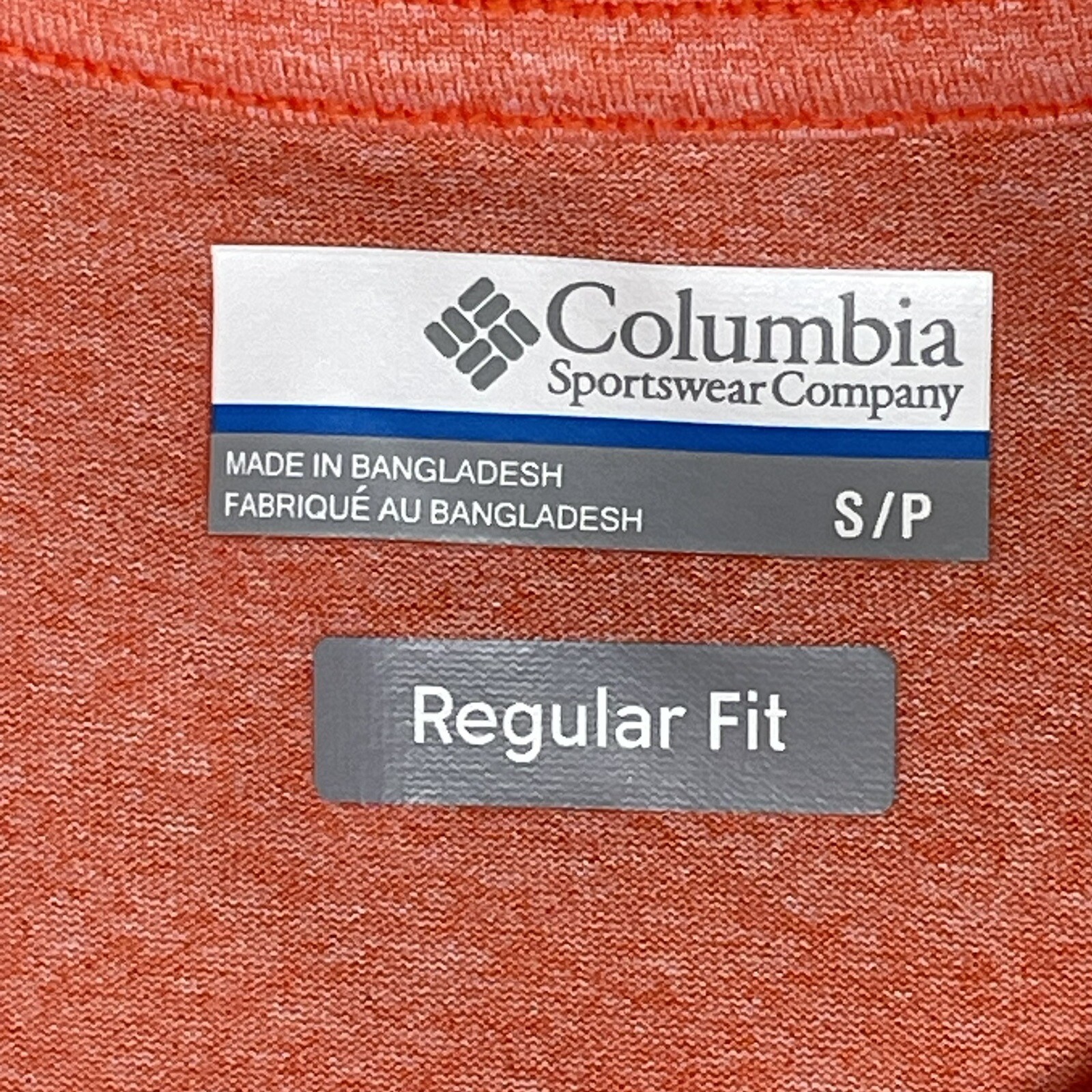 Columbia Omni-Wick T-Shirt Mens Small Orange Lake Zell Regular Fit Tee