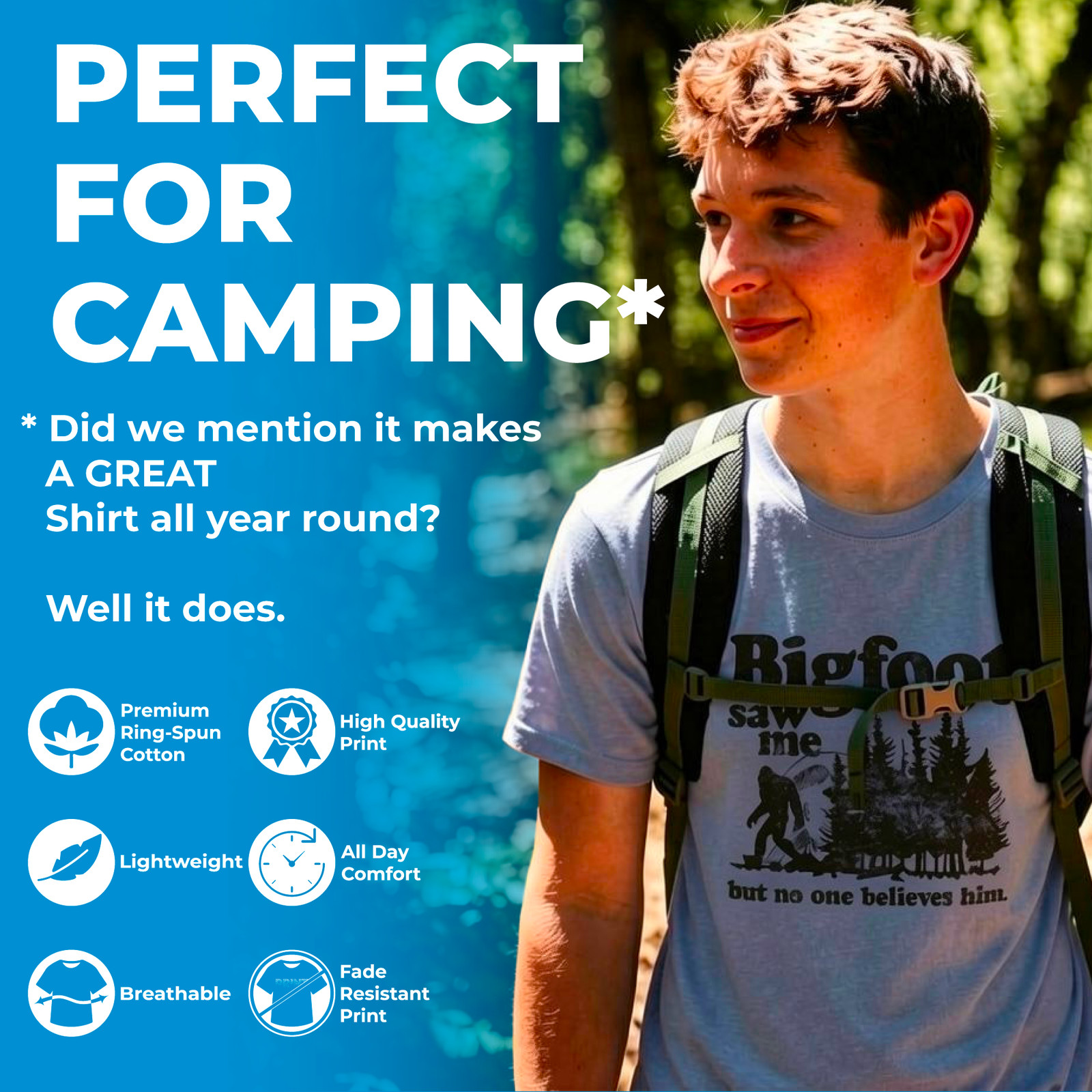 Mens Funny T Shirts Wilderness Camping Sarcastic Nature Graphic Novelty Tee for