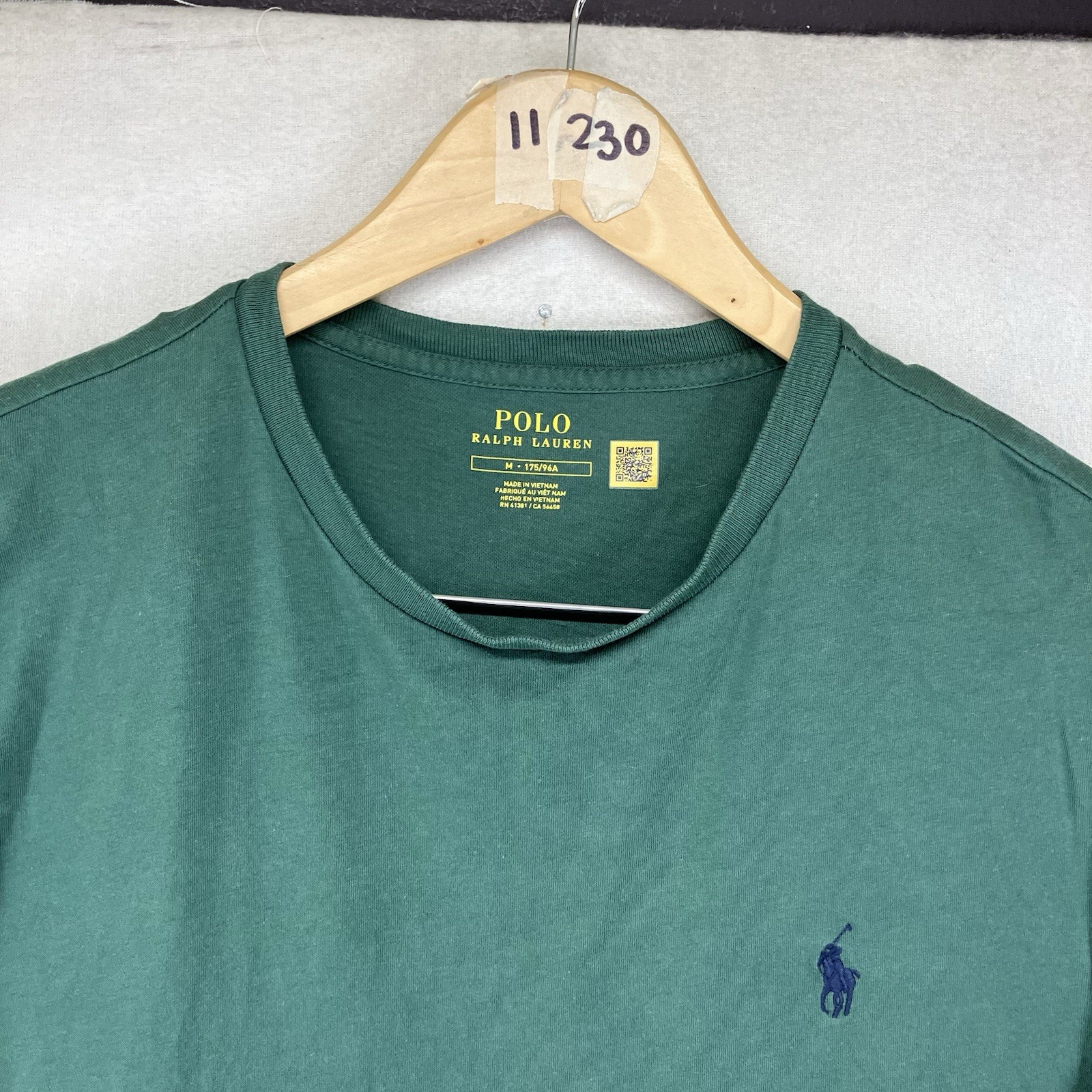 Polo Ralph Lauren Mens Tee Shirt M Green Cotton Crew Neck Logo Preppy Minimalist
