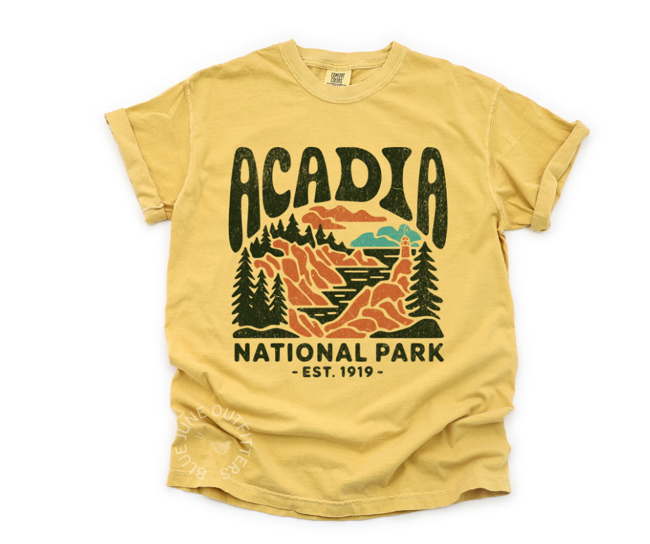 ACADIA NATIONAL PARK TEE | MAINE ADVENTURES | RETRO AESTHETIC HIKING T-SHIRT
