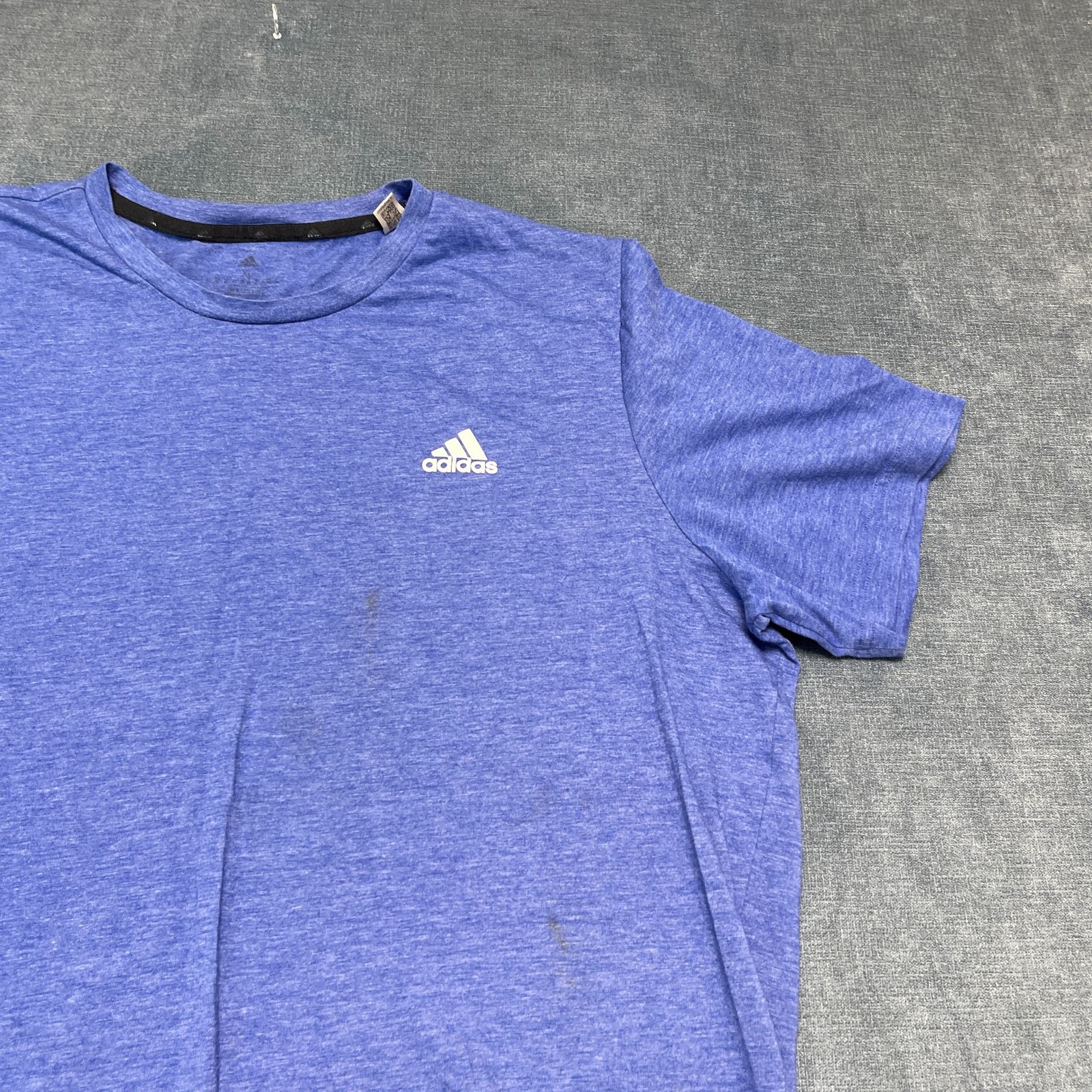 Adidas Aeroready T Shirt Mens XL Purple 3 Stripe Logo Moisture Wicking Athletic