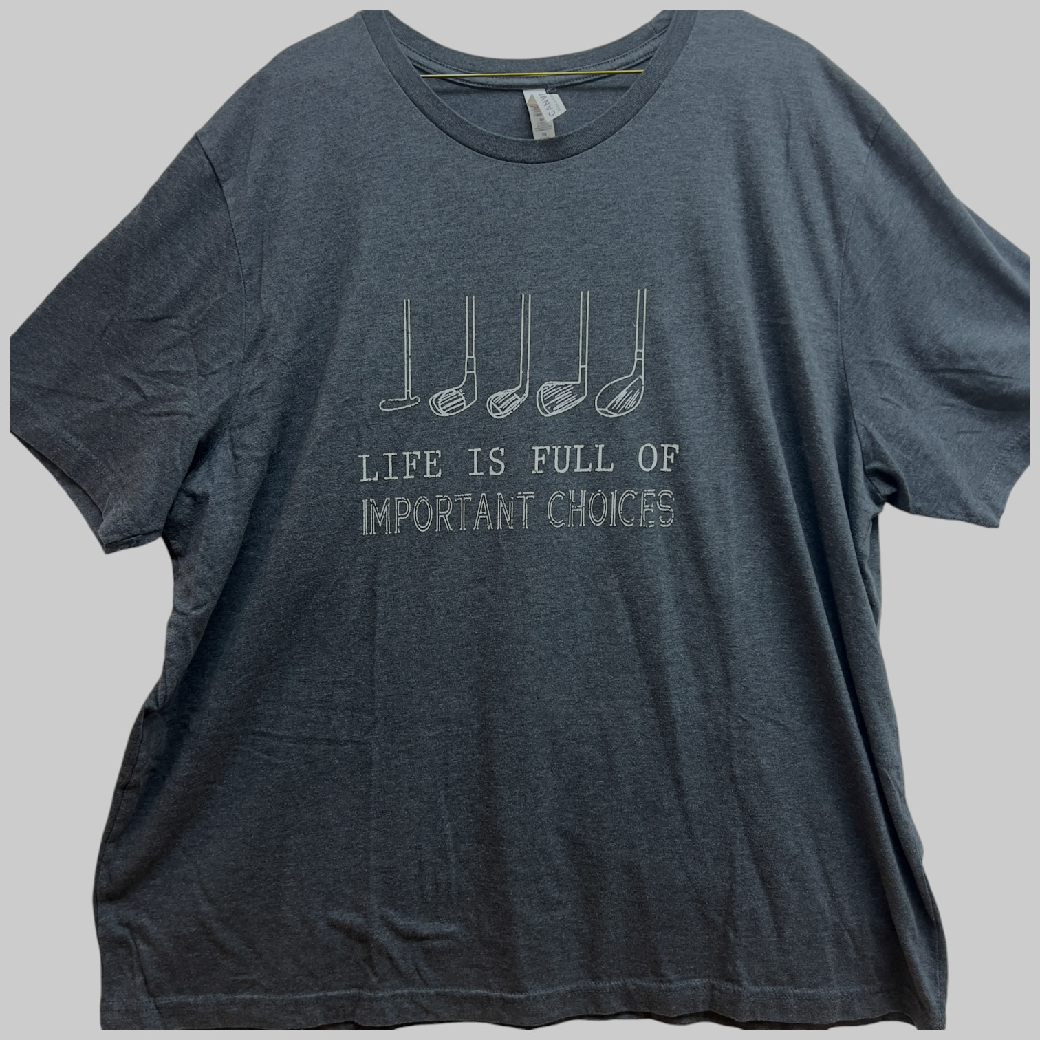 Men&rsquo;s T-Shirt Sz 3XL Bella+Canvas Life is Full of Important Choice w Golf Clubs