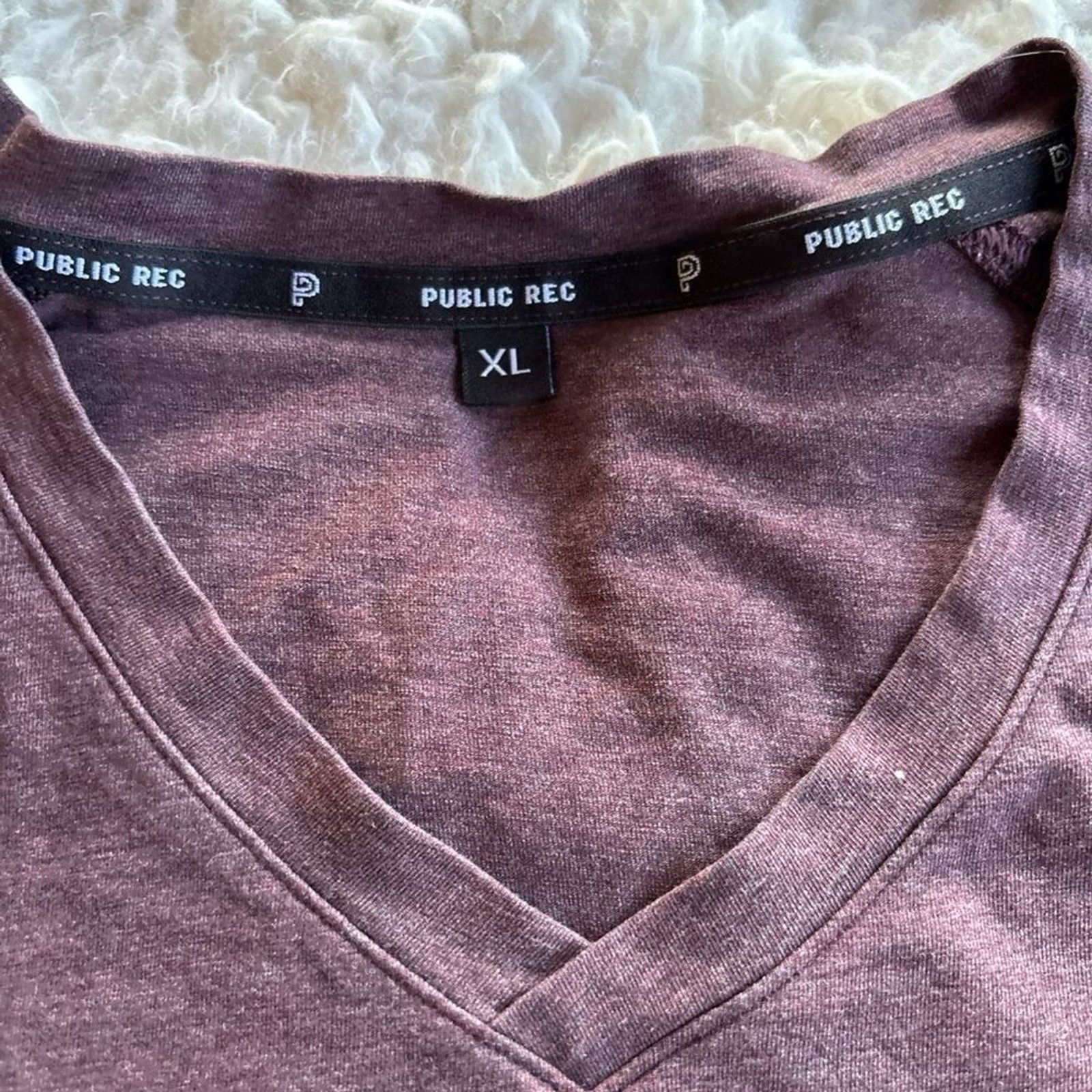 Public Rec Men&rsquo;s V-Neck Short Sleeve Tee — Mauve Heather