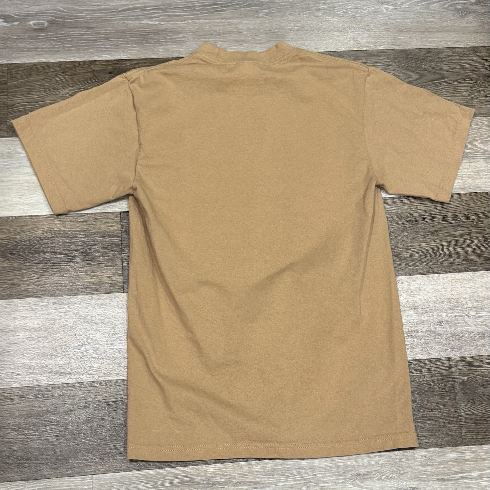 Shaka Wear Tan T-Shirt Unisex Sz Medium 100% Cotton Heavyweight Crewneck EUC