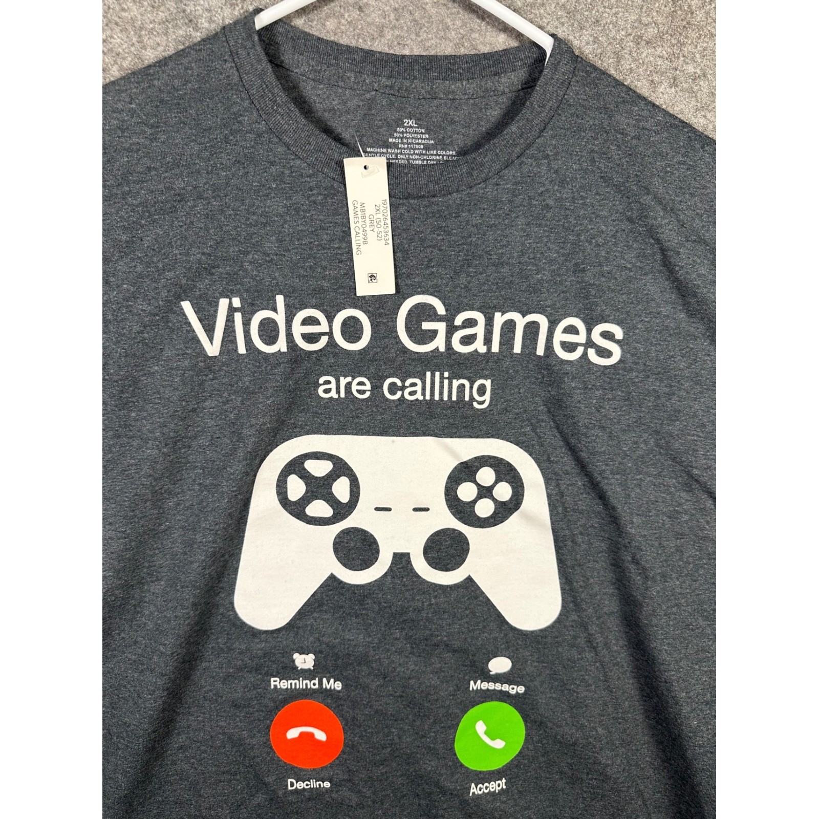 Video Games Are Calling T-Shirt Mens 2XL Gray Gamer Graphic Tee New