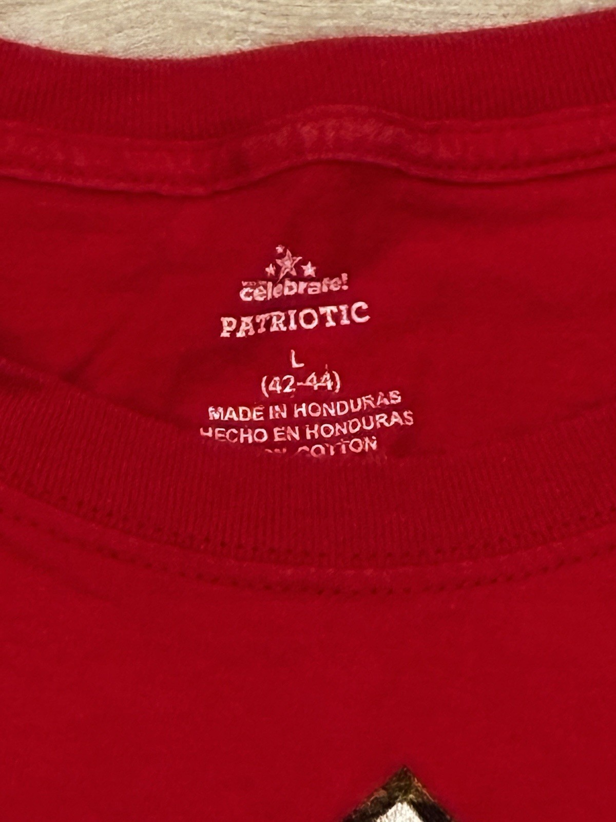 Men’s Red Patriotic Graphic Print Tshirt Size Large Casual Travel USA Pullover