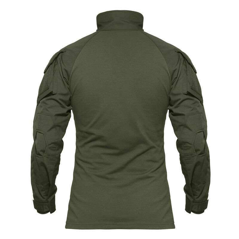 Men&rsquo;s Hunting T-Shirt Long Sleeve Ripstop Tactical Training 1/4 Zip Pullover US