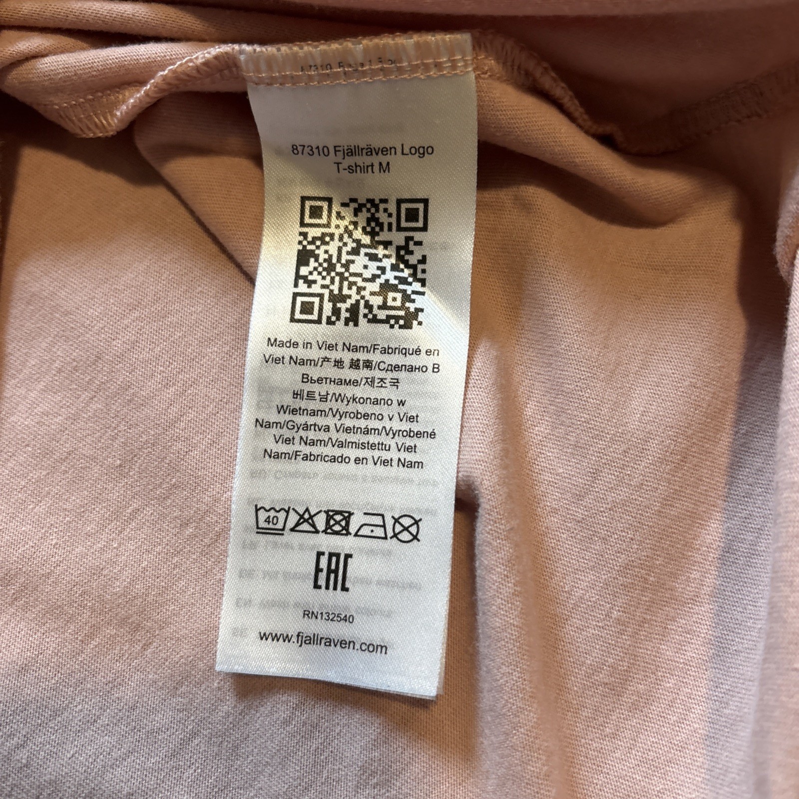 Fjall Raven Logo T Shirt Men’s Size M Dusty Rose Hiking Outdoors Cotton blend
